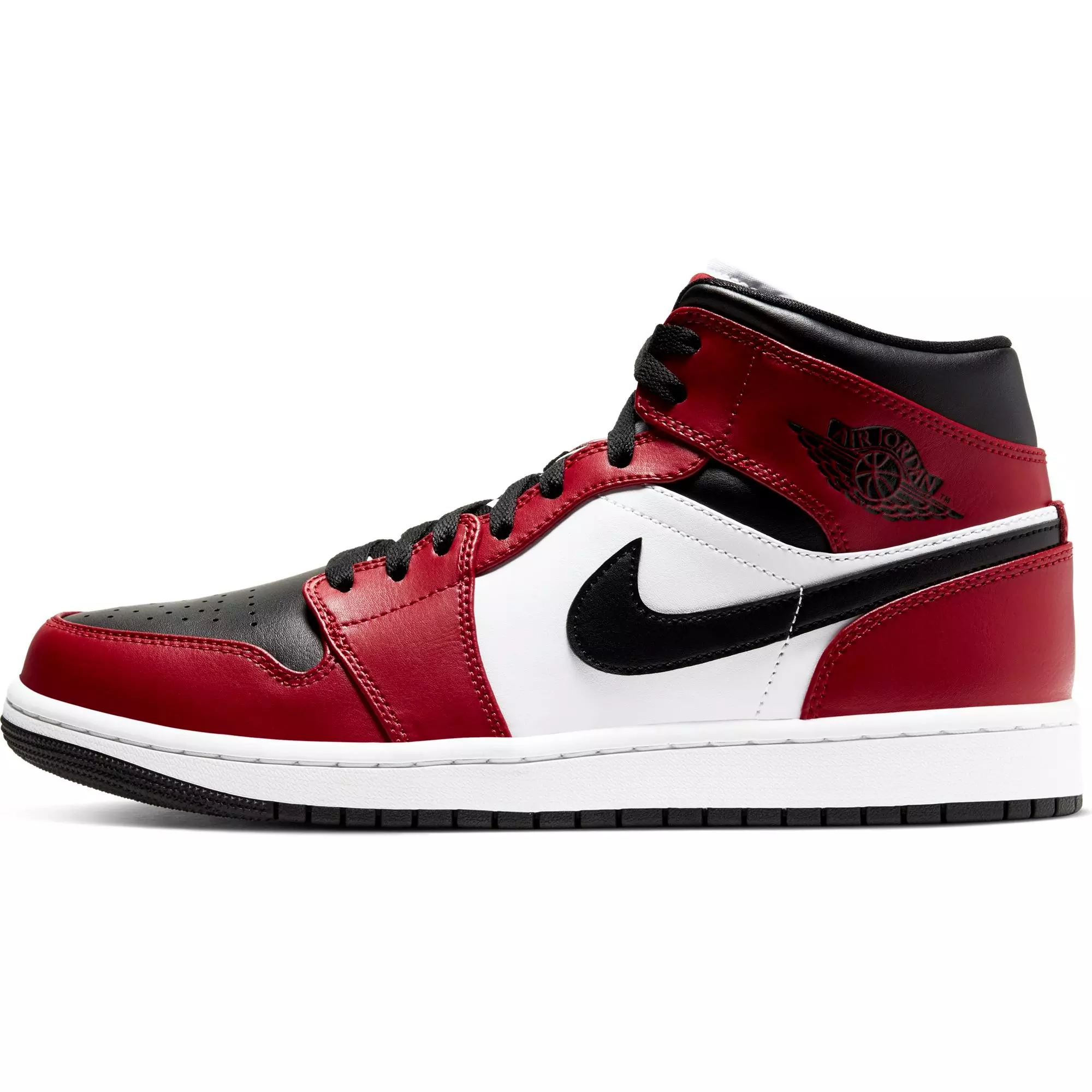 Jordan 1 Mid "Black/Gym Red" Men's Shoe - BLACK/RED/WHITE