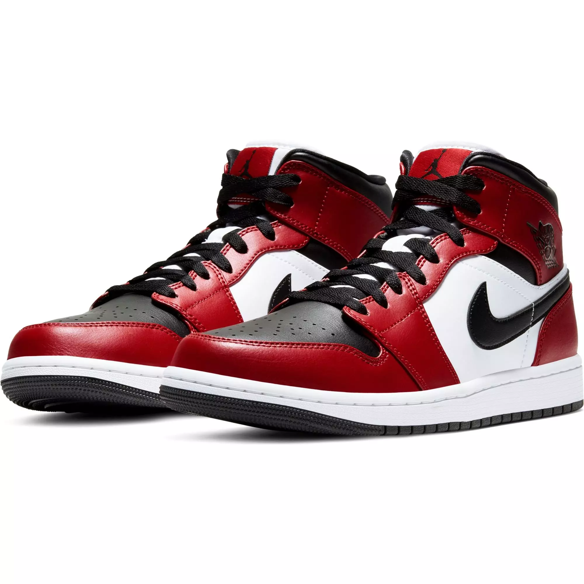 Jordan 1 Mid "Black/Gym Red" Men's Shoe - BLACK/RED/WHITE