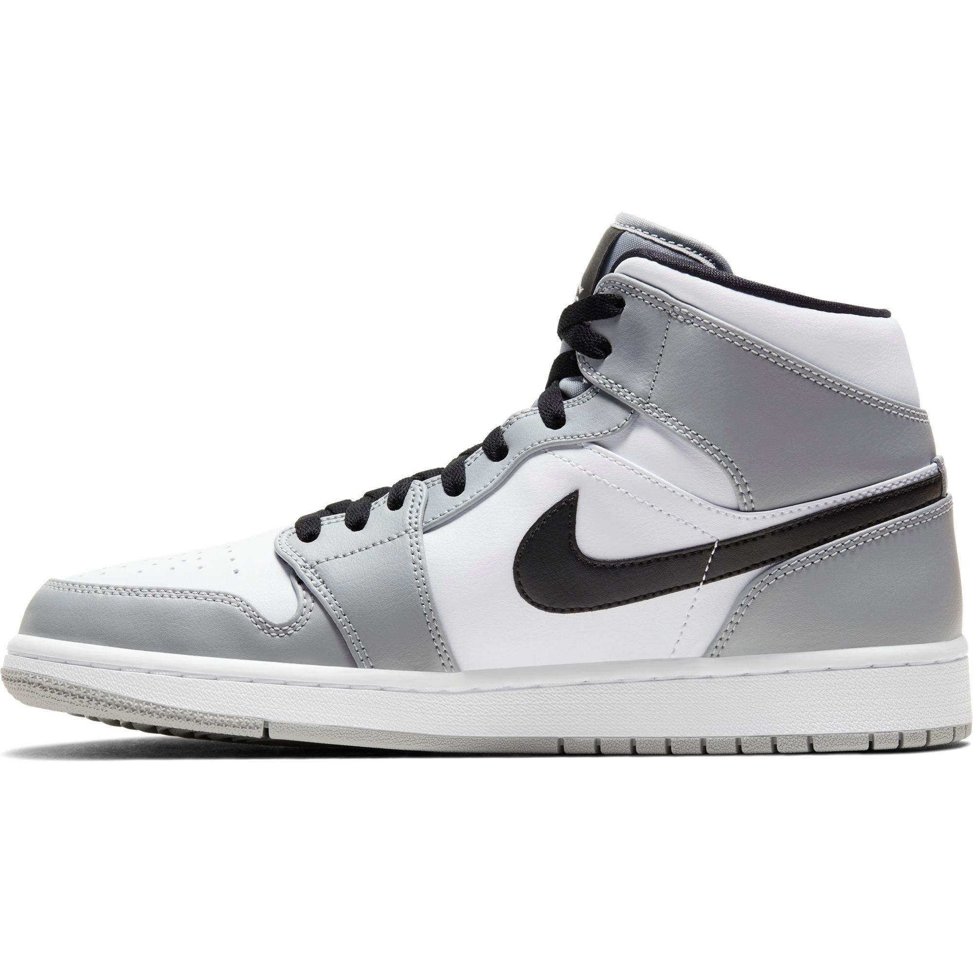 gray white and black jordan 1s