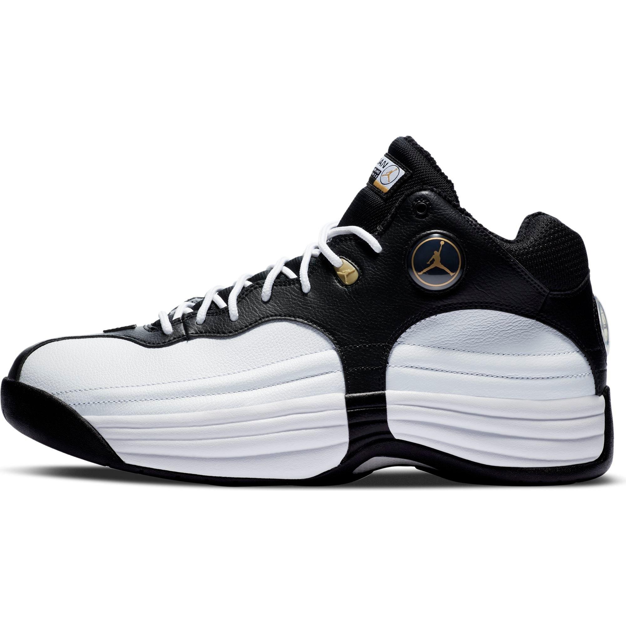 team jordans black and white