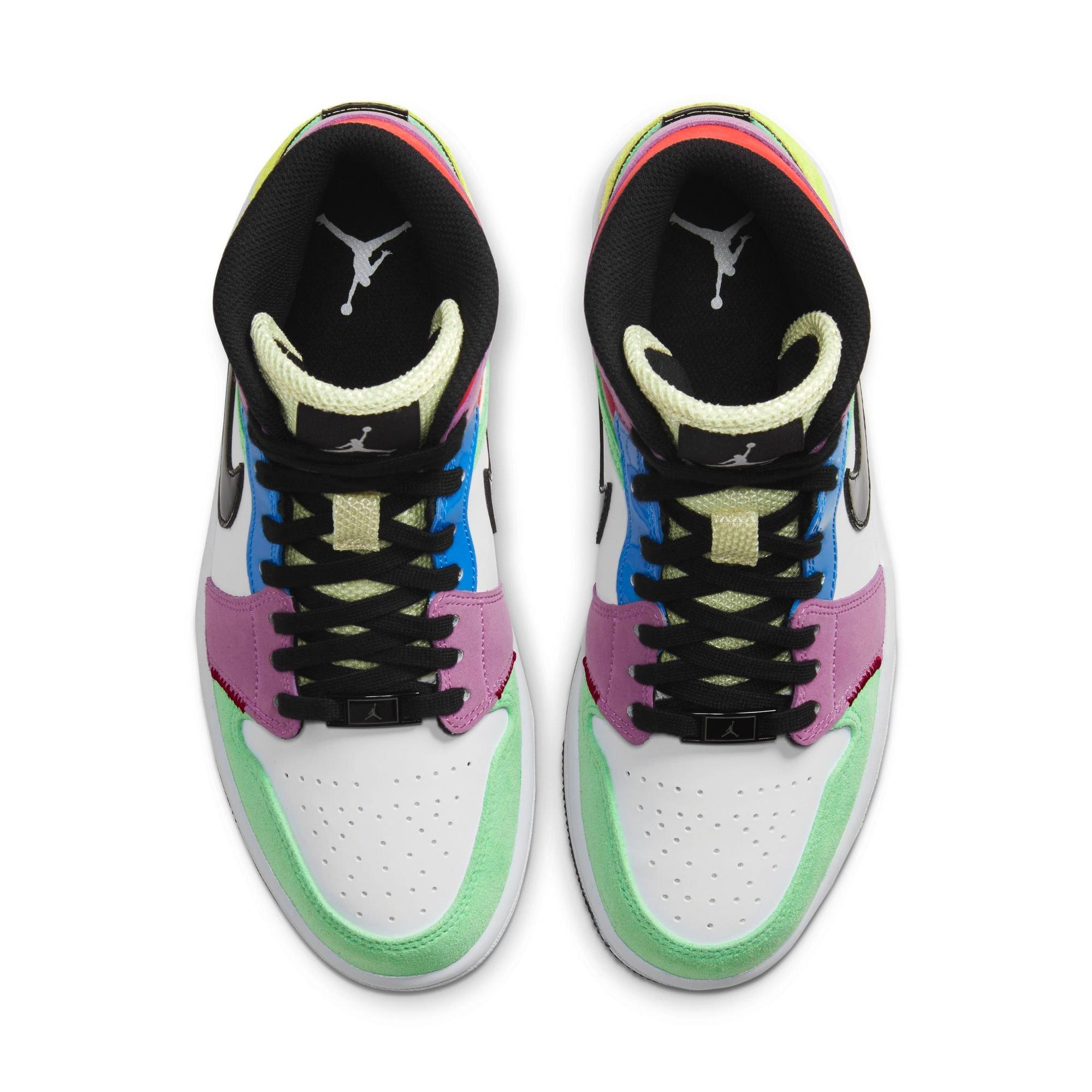 women's air jordan retro 1 mid se multicolor casual shoes