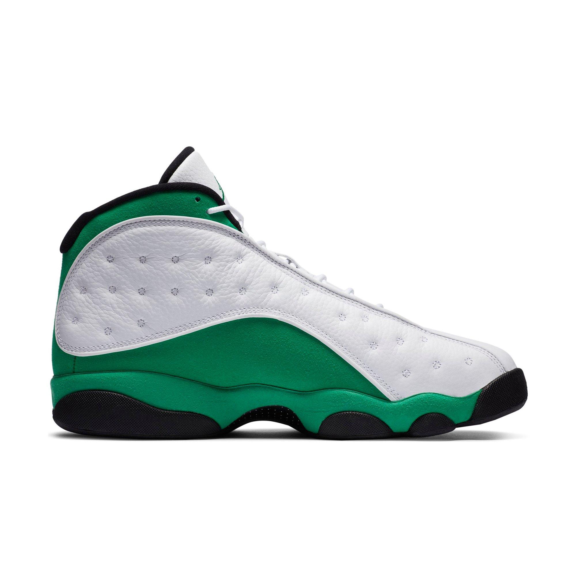 green and white 13s jordans