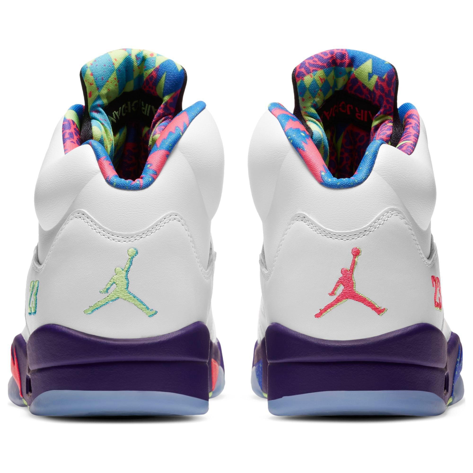 Jordan 5 Retro "White/Ghost Green/Court Purple" Men's Shoe - GREY/BLACK/TURQUOISE Thumbnail View 8