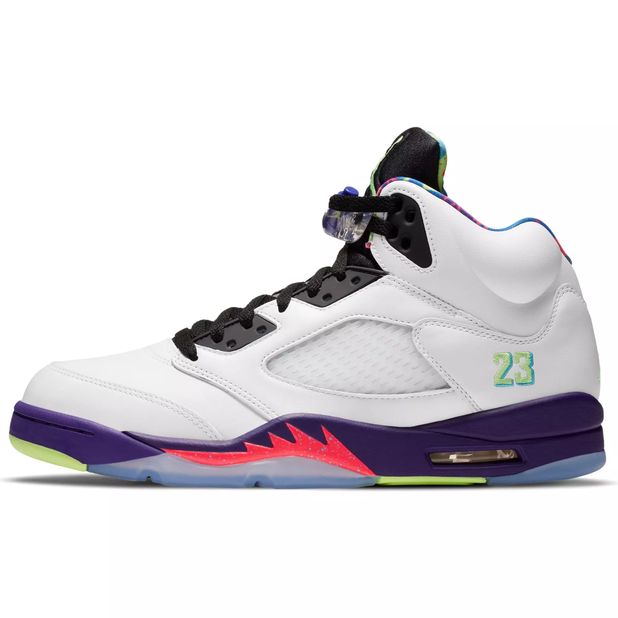 Jordan 5 Retro "White/Ghost Green/Court Purple" Men's Shoe - GREY/BLACK/TURQUOISE