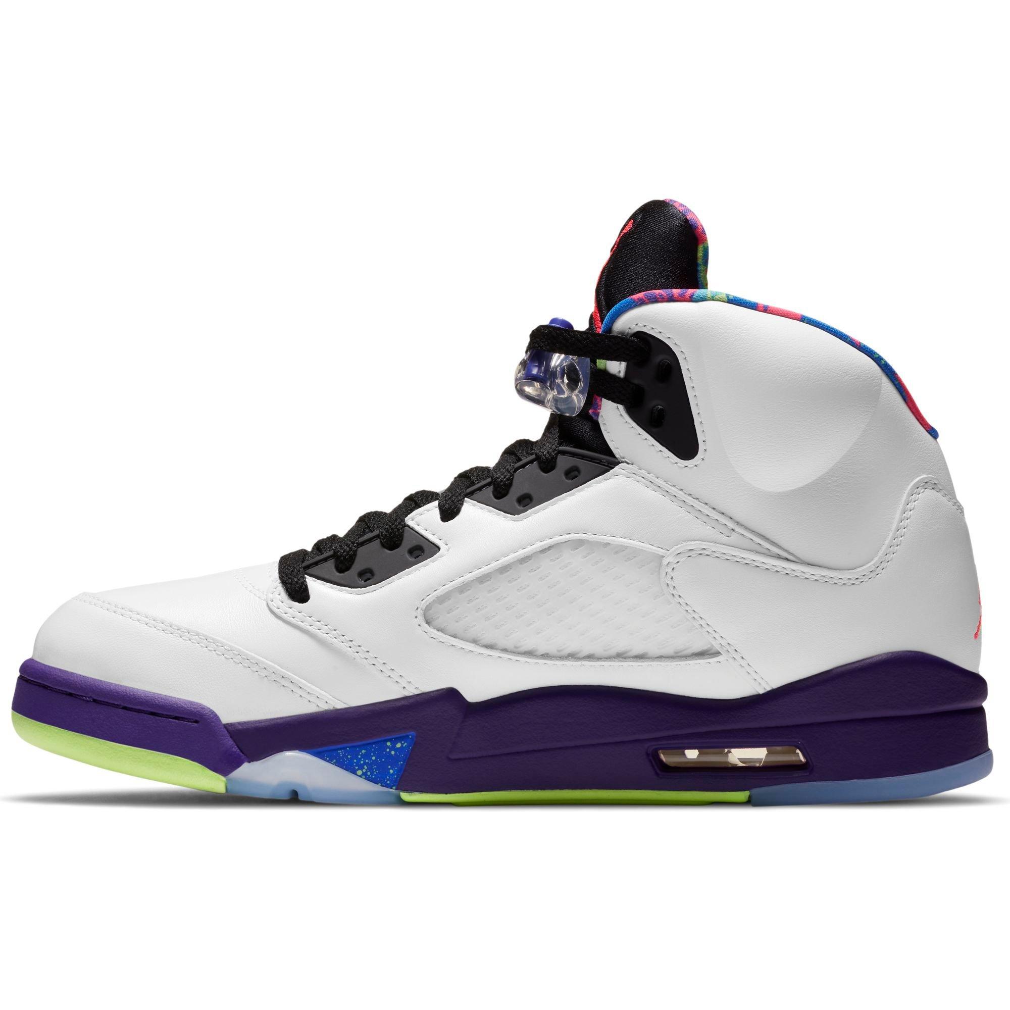 Jordan 5 Retro "White/Ghost Green/Court Purple" Men's Shoe - GREY/BLACK/TURQUOISE Thumbnail View 7