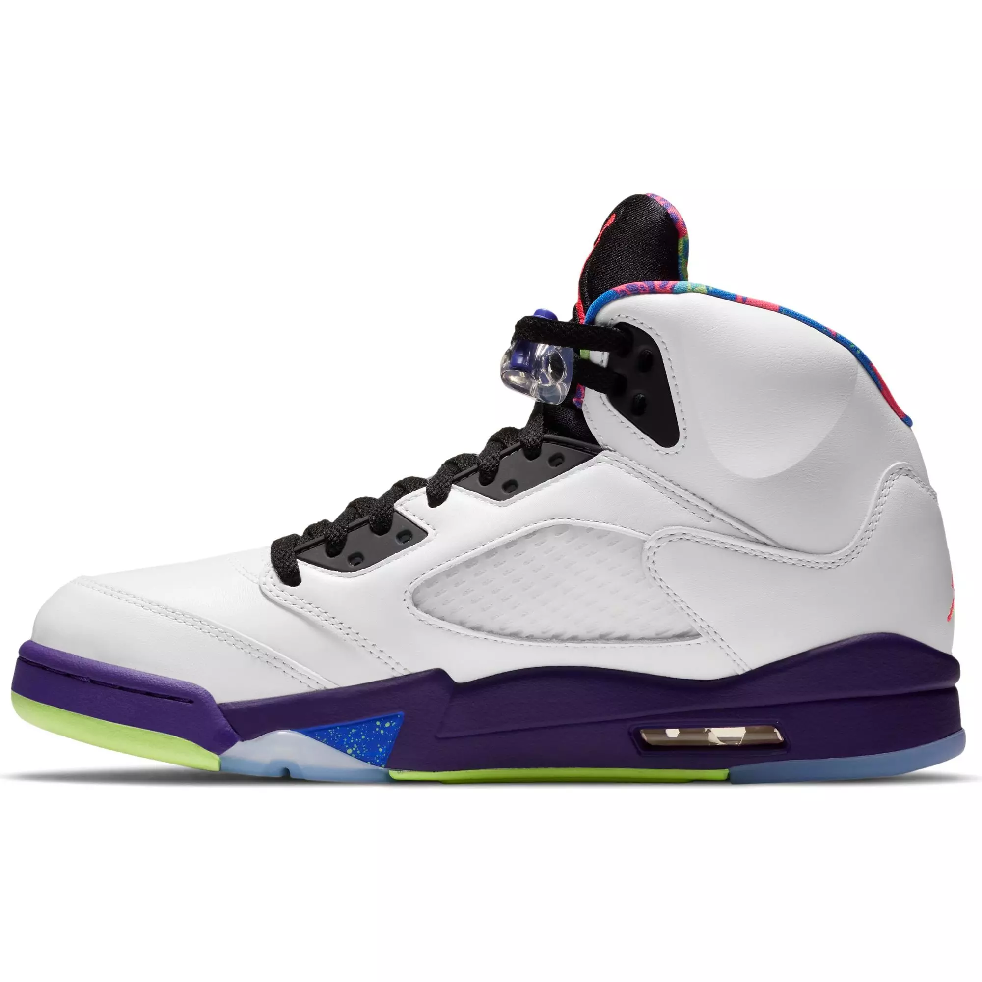 Jordan 5 Retro "White/Ghost Green/Court Purple" Men's Shoe - GREY/BLACK/TURQUOISE