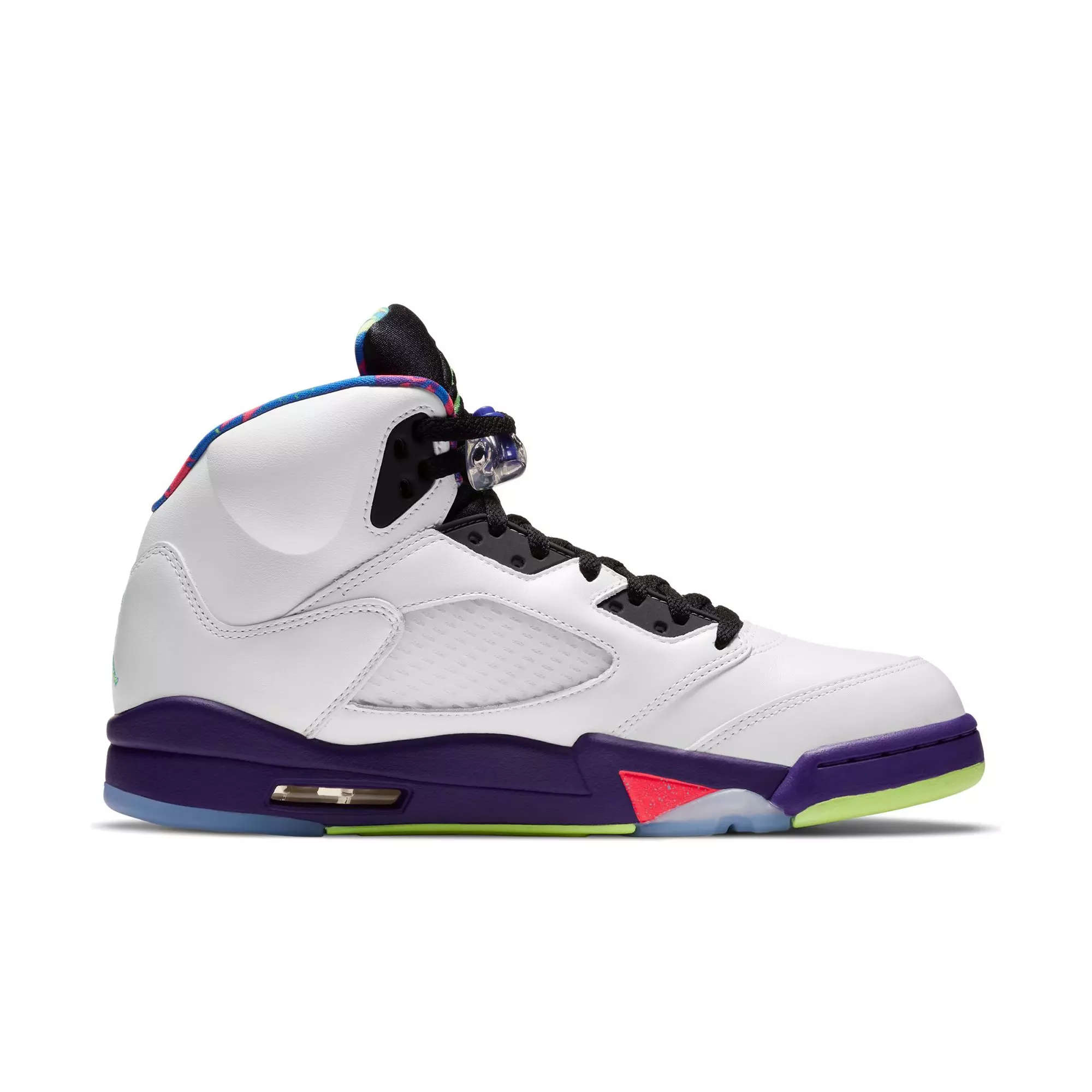 Jordan 5 Retro "White/Ghost Green/Court Purple" Men's Shoe - GREY/BLACK/TURQUOISE