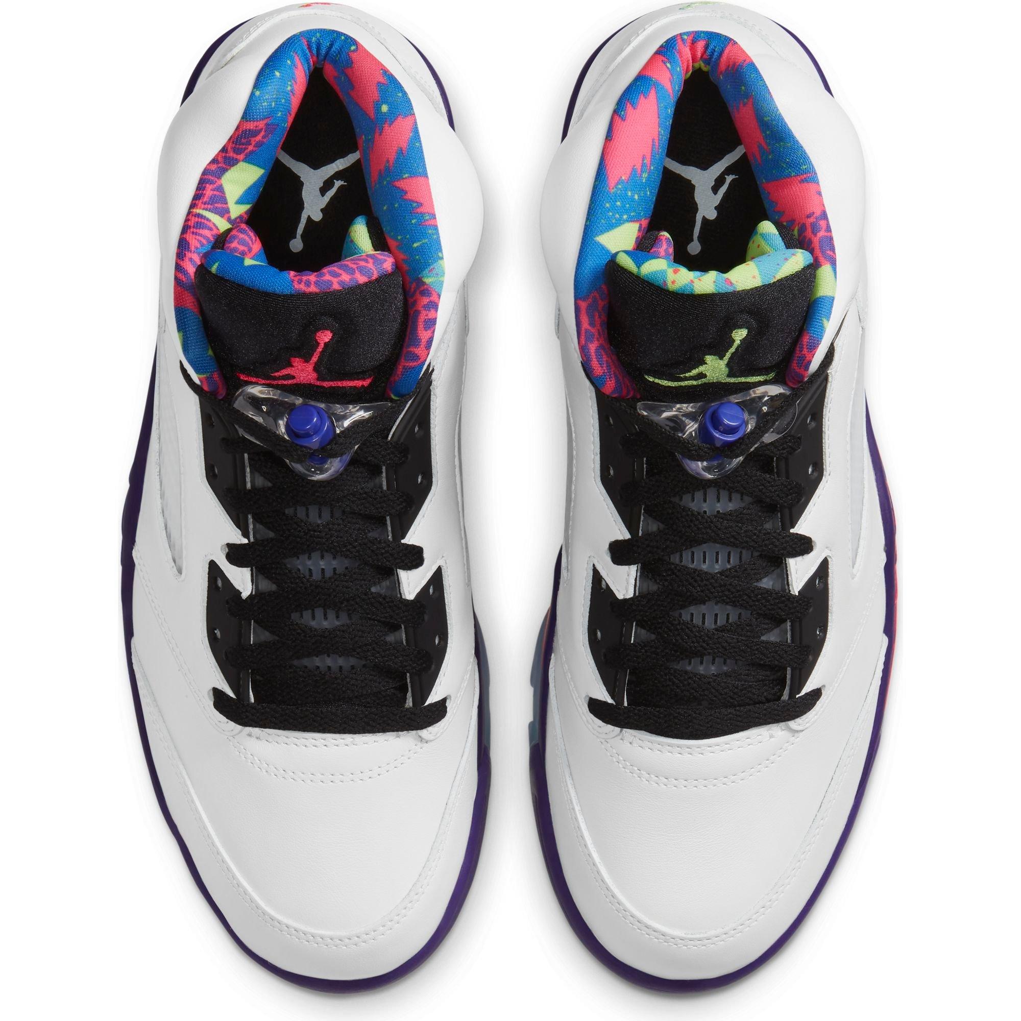 Jordan 5 Retro "White/Ghost Green/Court Purple" Men's Shoe - GREY/BLACK/TURQUOISE Thumbnail View 9