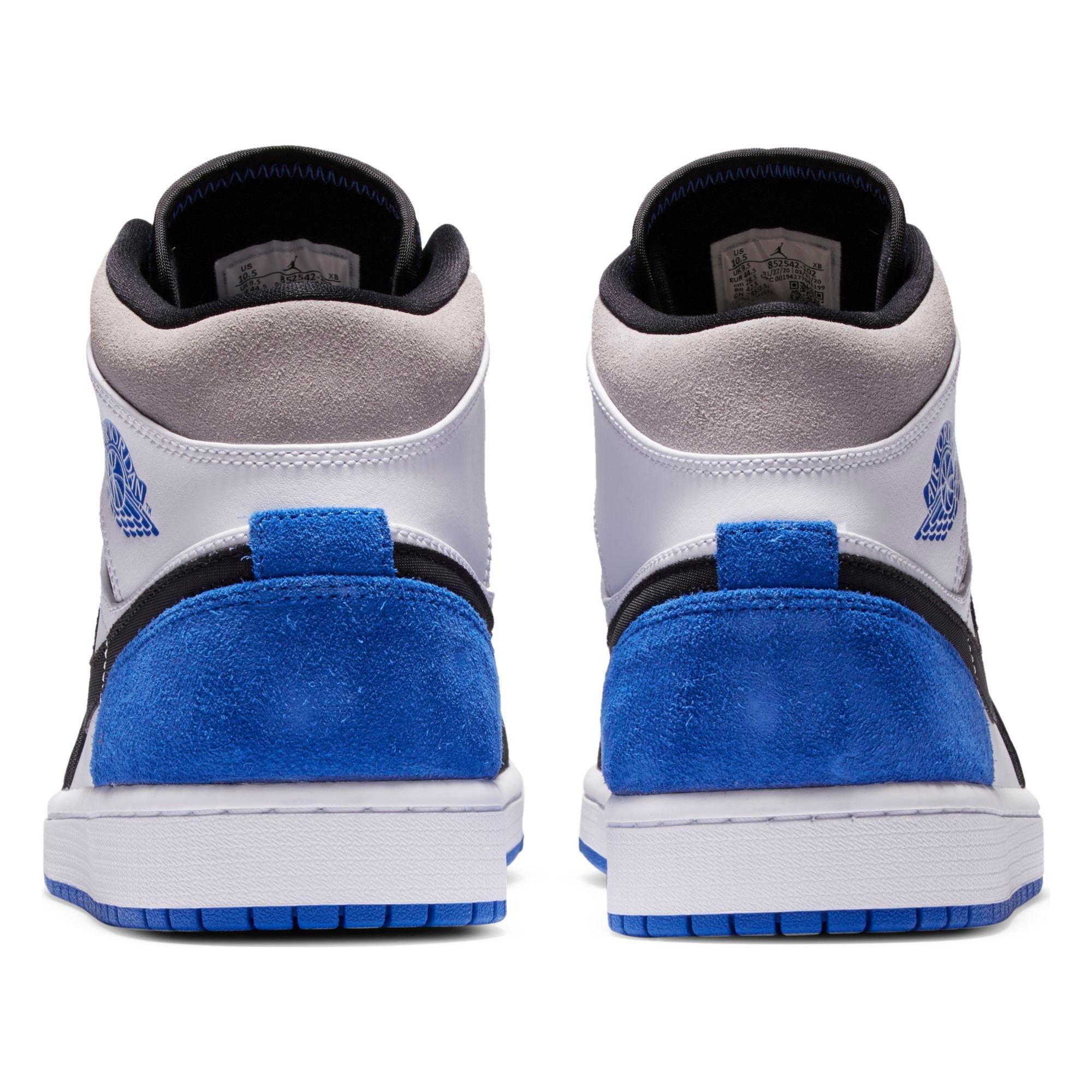 Jordan 1 Mid Se White Hyper Royal Black Smoke Grey Men S Shoe Hibbett City Gear