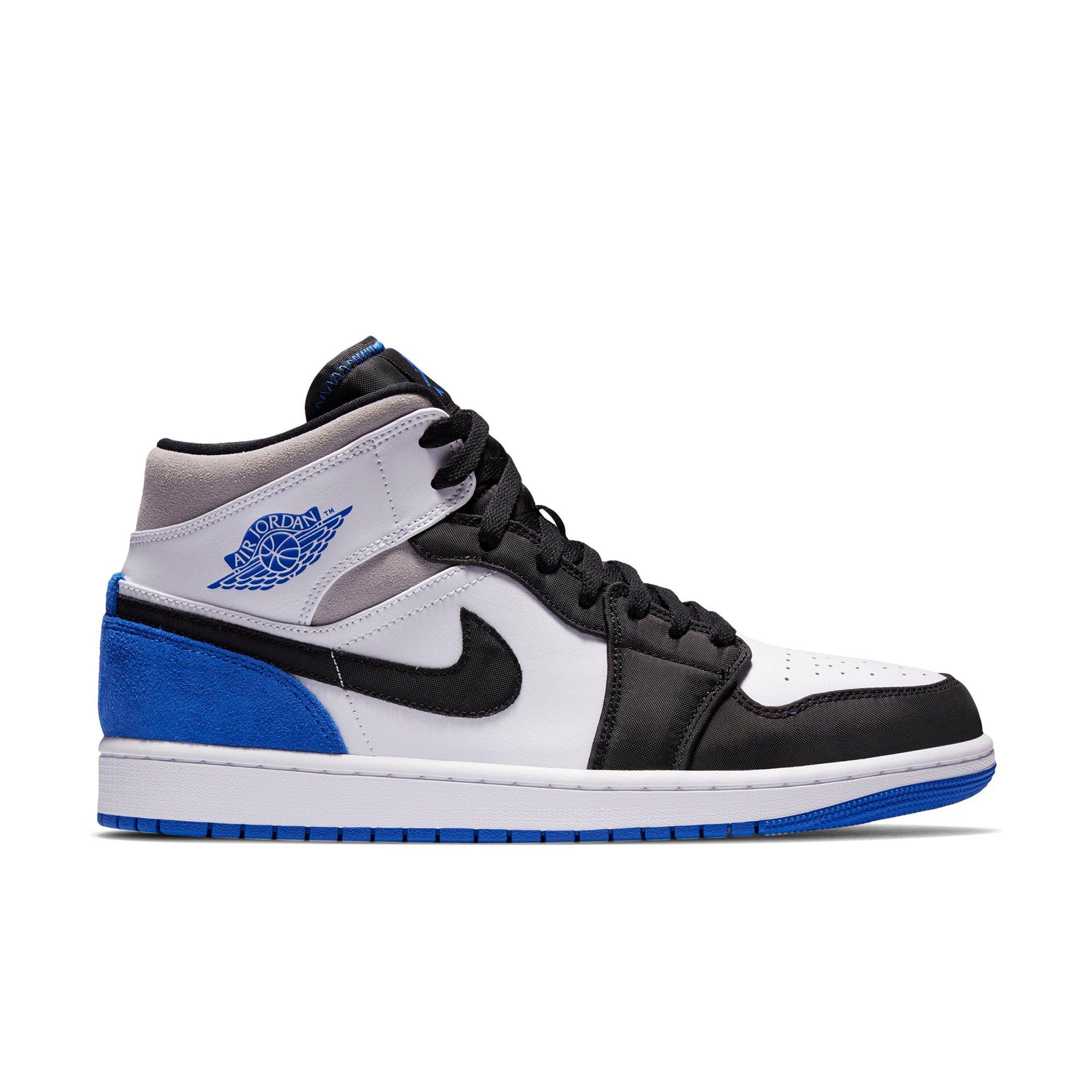 air jordan 1 mid black hyper royal white