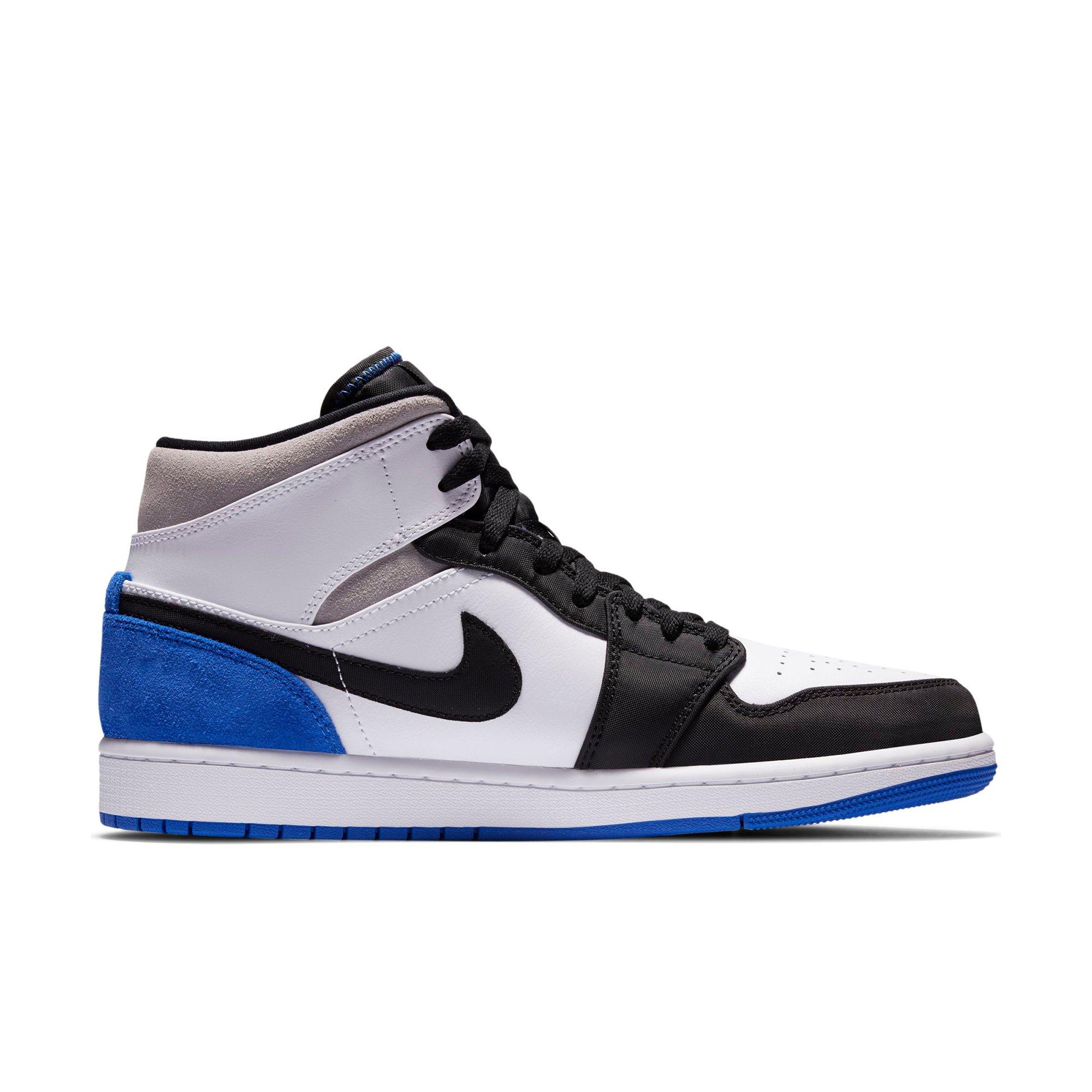 Jordan 1 Mid Se White Hyper Royal Black Smoke Grey Men S Shoe Hibbett City Gear