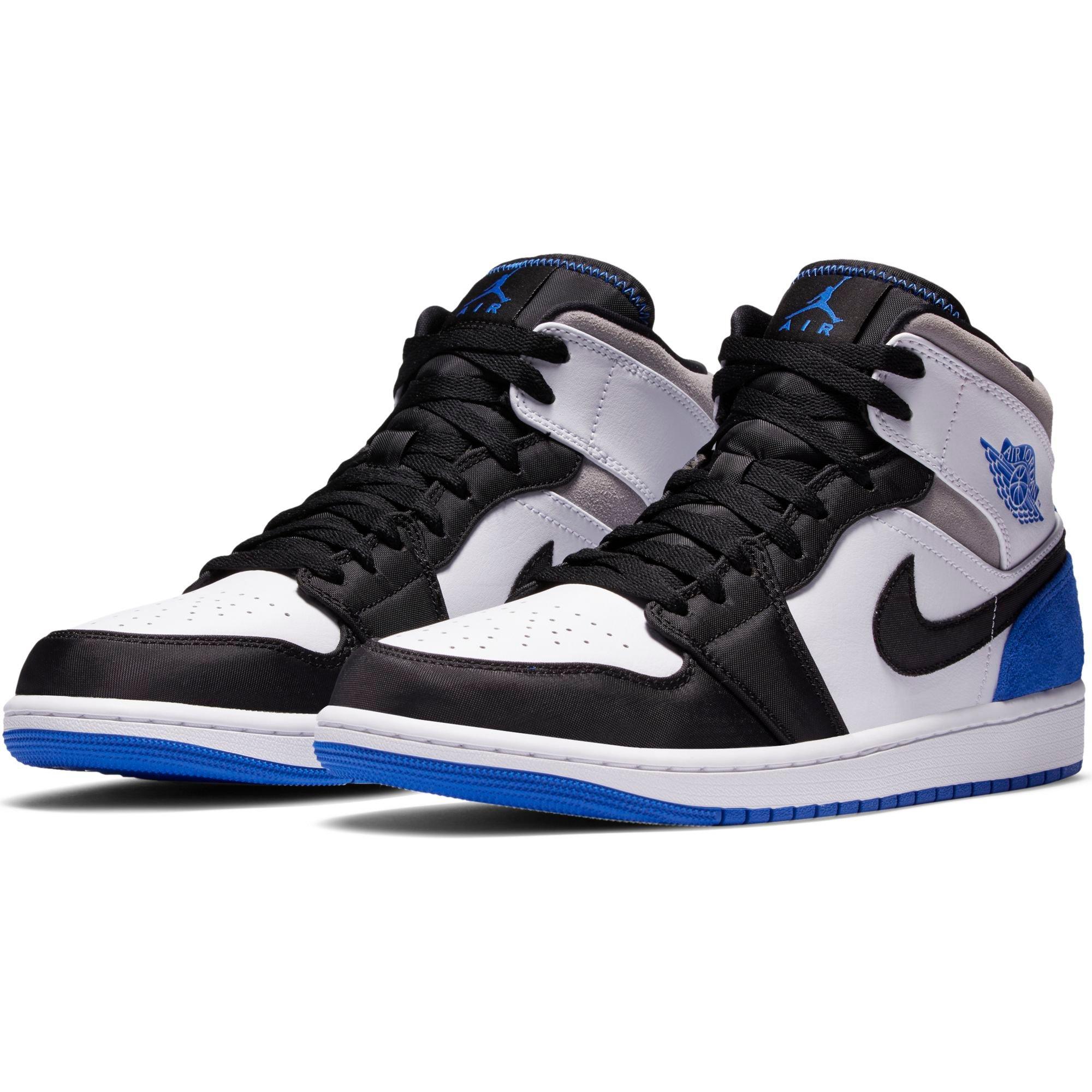 air jordan 1 mid se white hyper royal black