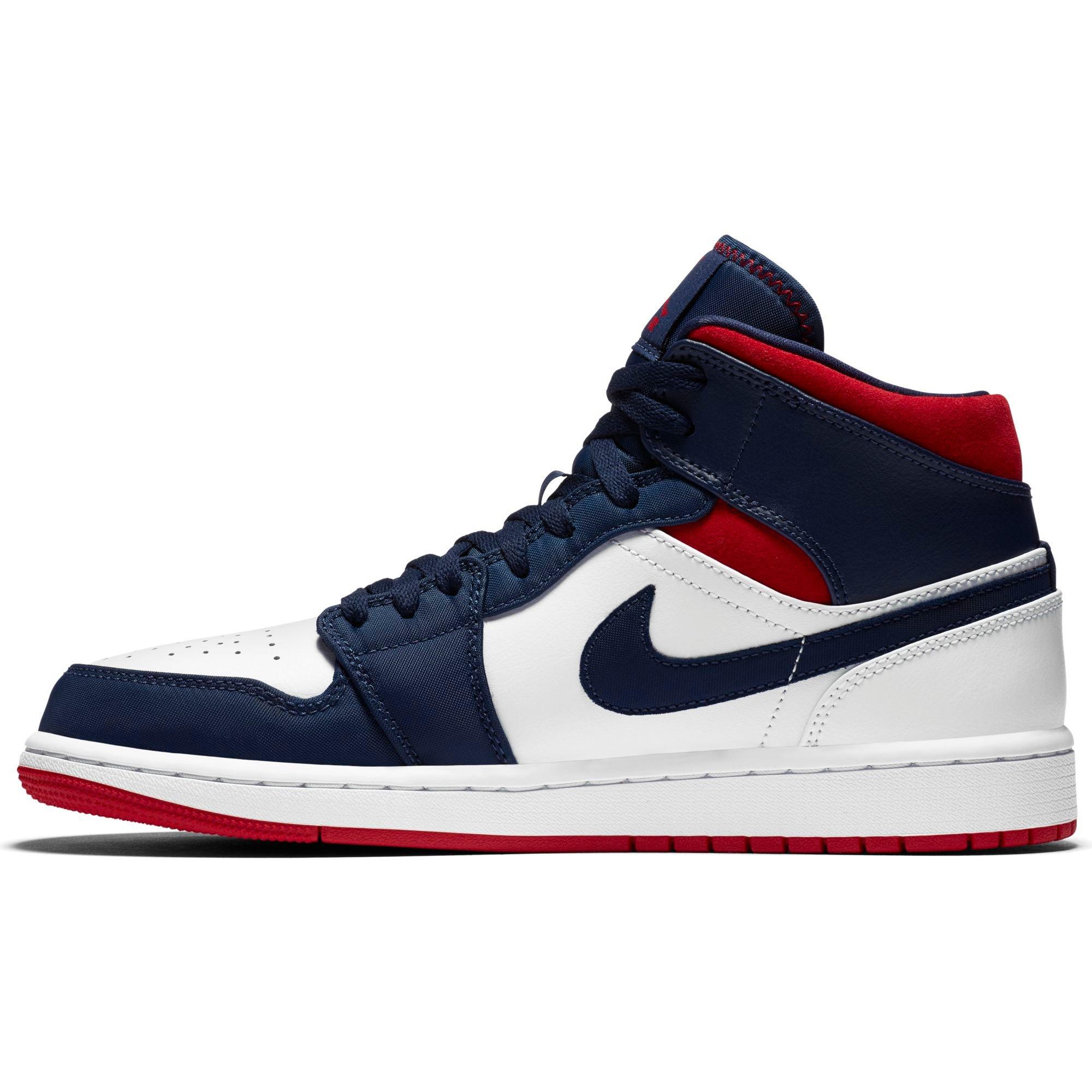 Air jordan 1 mid red and blue best sale