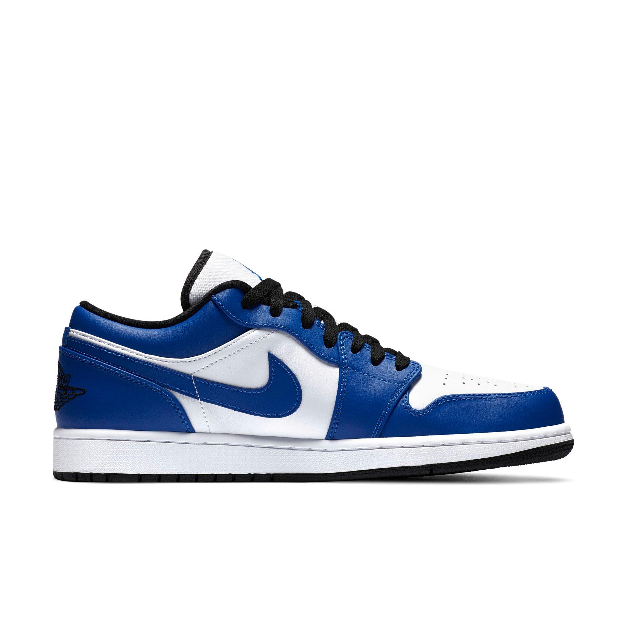 Jordan 1 Low "White/Hyper Royal/Black" Men's Shoe - ROYAL/BLACK Thumbnail View 2