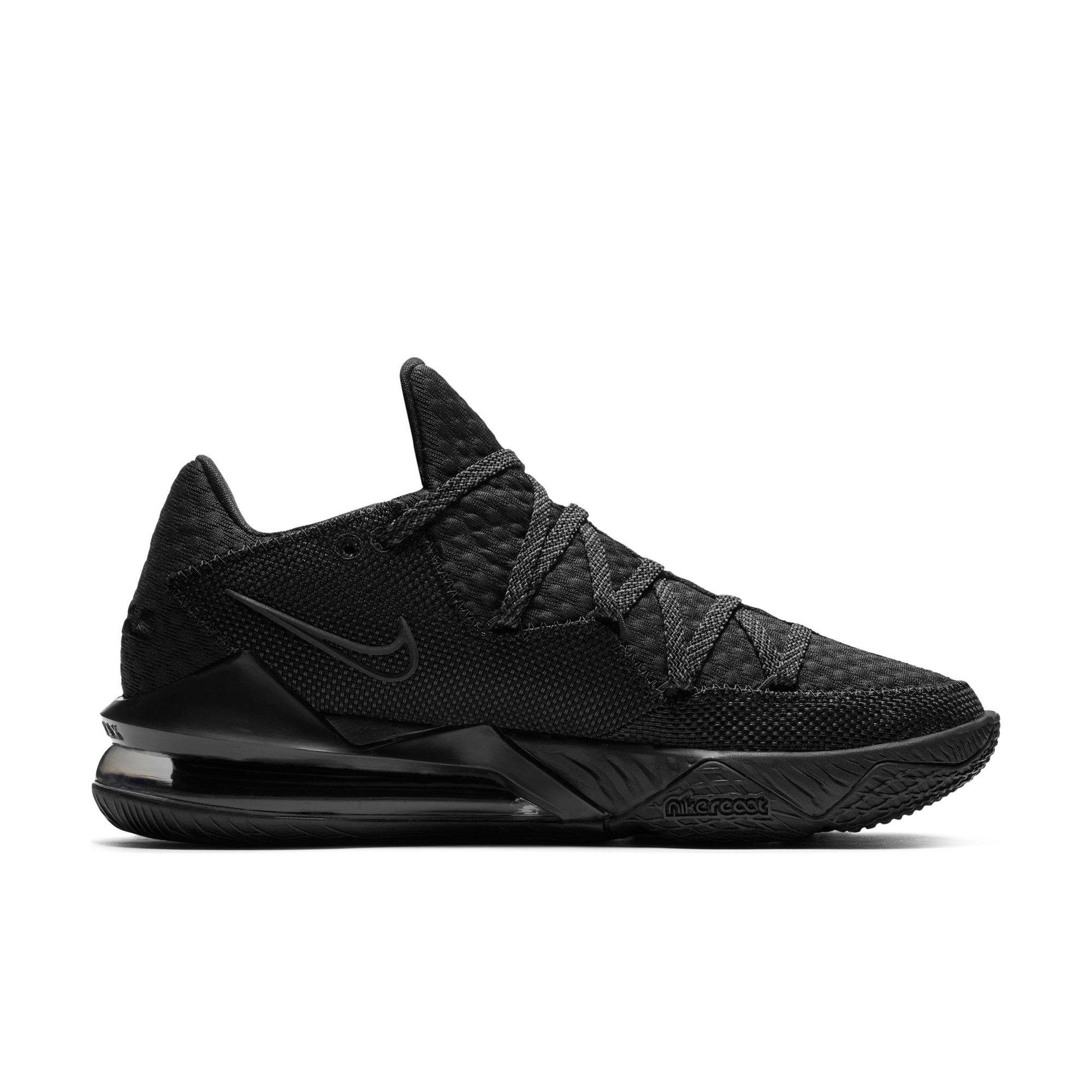 all black low top basketball shoes