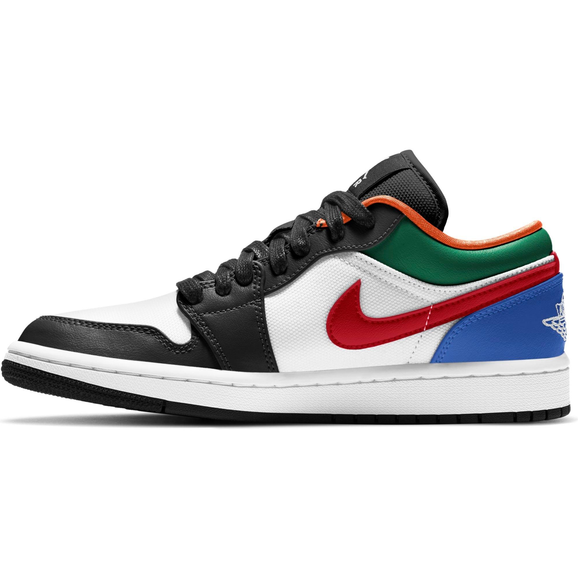air jordan 1 low white white hyper royal university red pine green