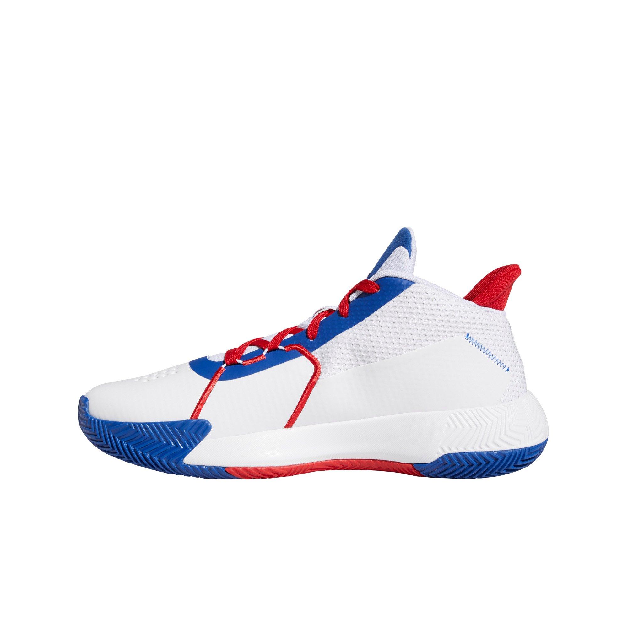 adidas red white and blue basketball shoes
