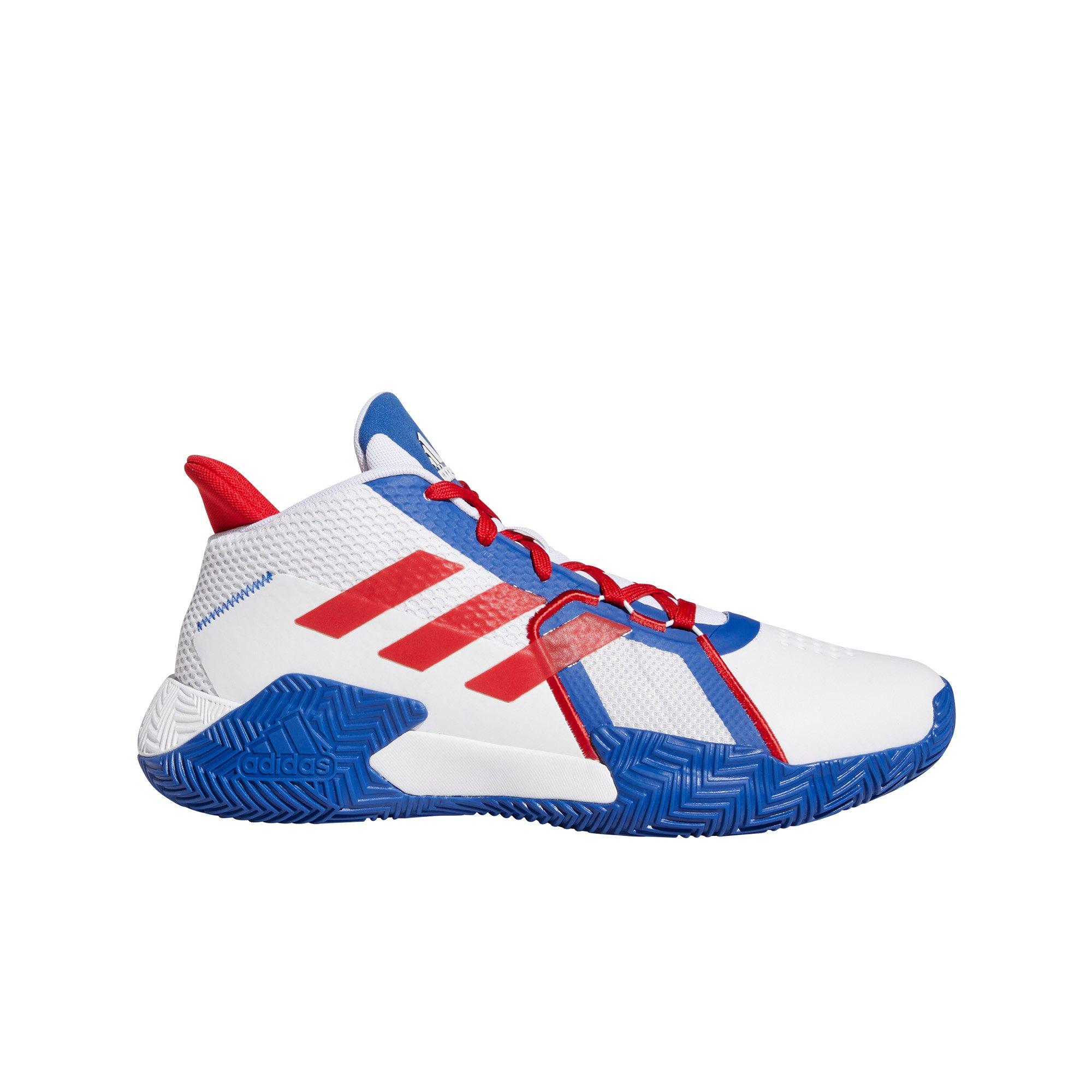 blue and red basketball shoes