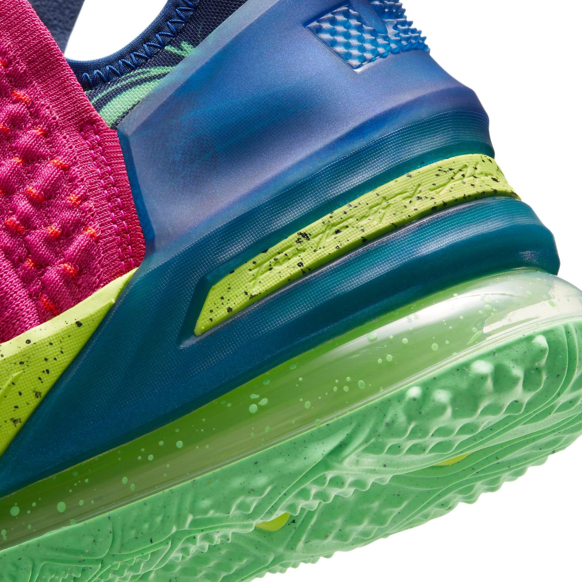 lebron 18 pink blue green