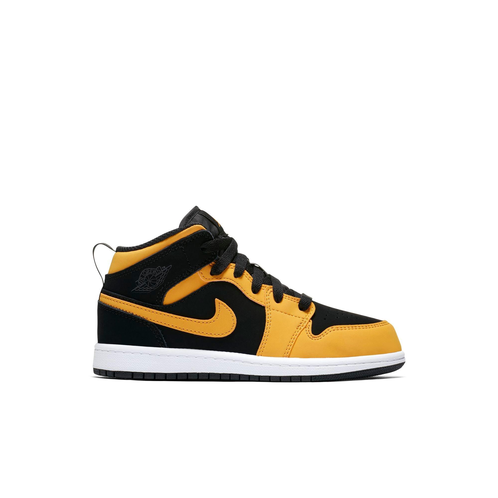 kids yellow and black jordans