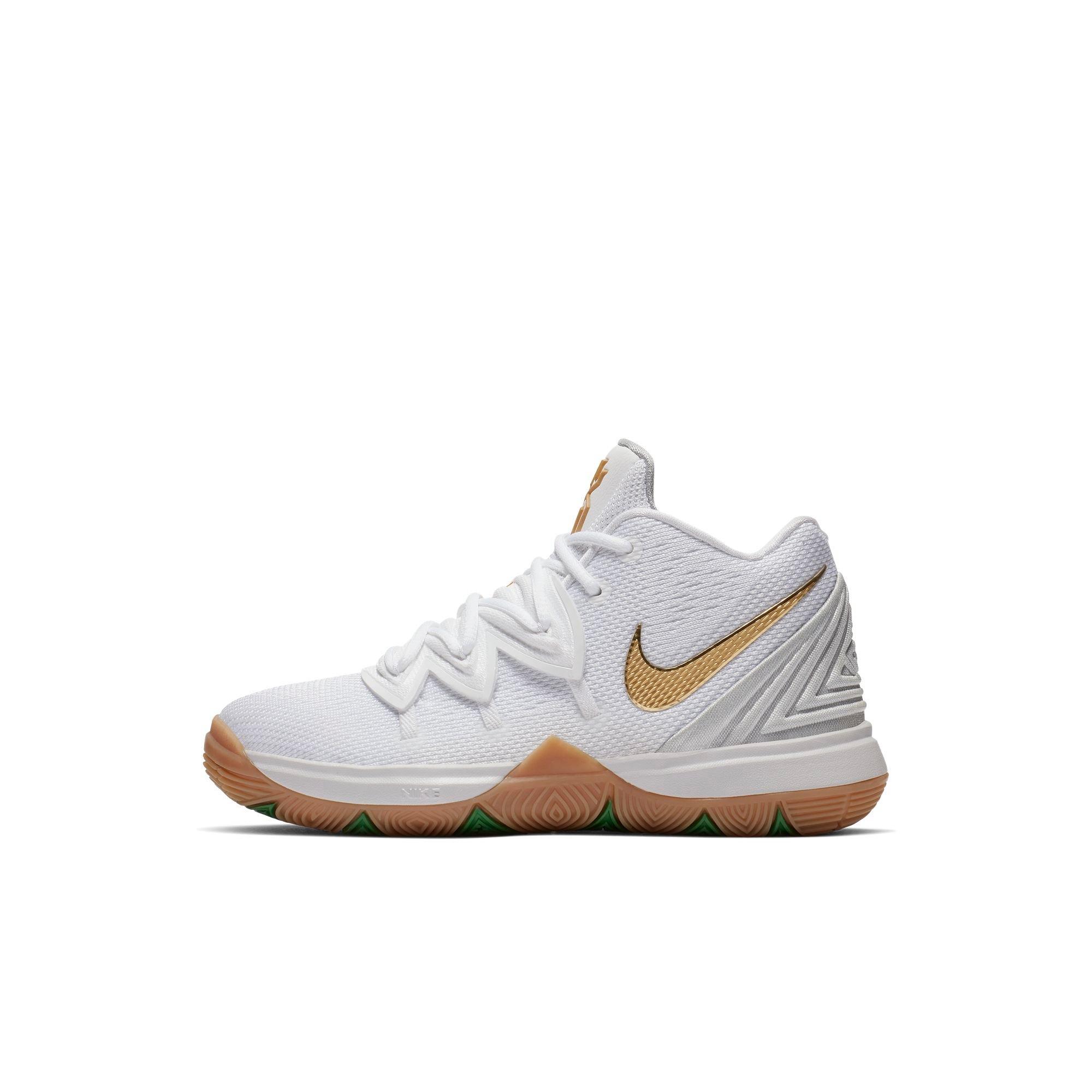 kyrie 5 white metallic gold