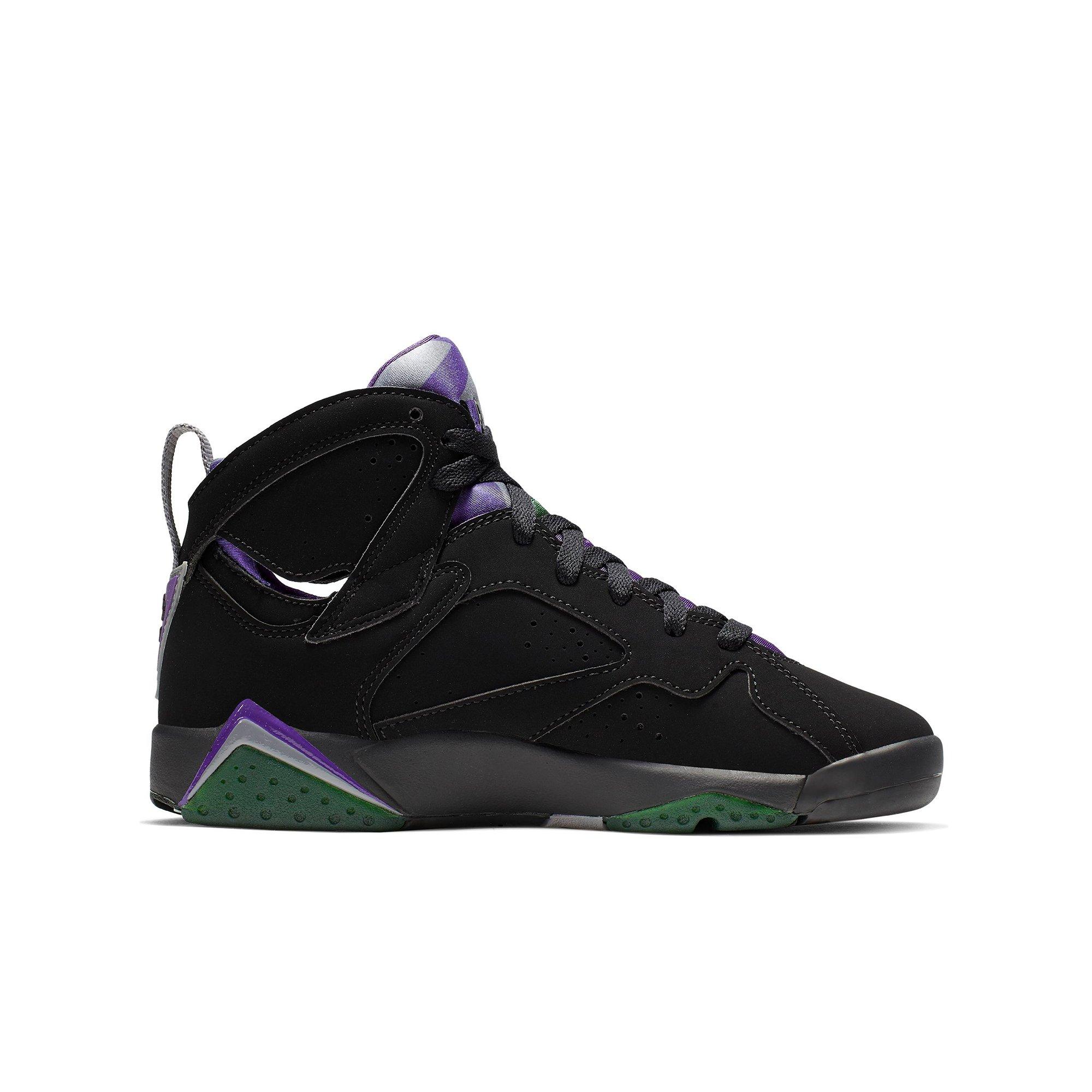 black and purple jordan 7s