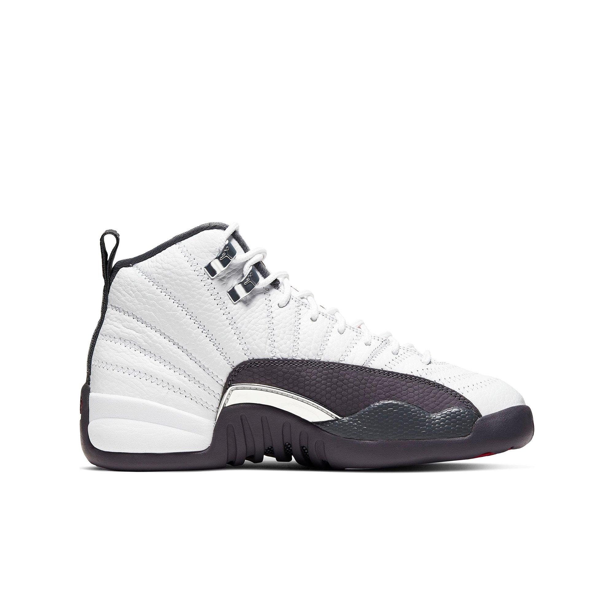 jordan 12 white grey grade school