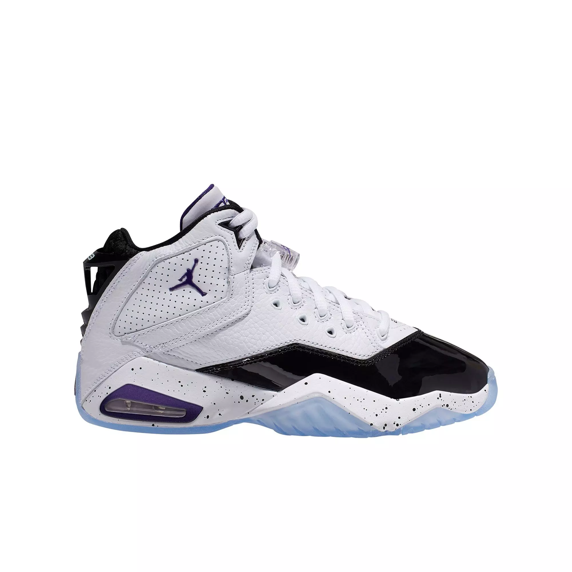 Jordan B'Loyal "White/Court Purple" Grade School Kids' Shoe - WHITE/BLACK/PURPLE