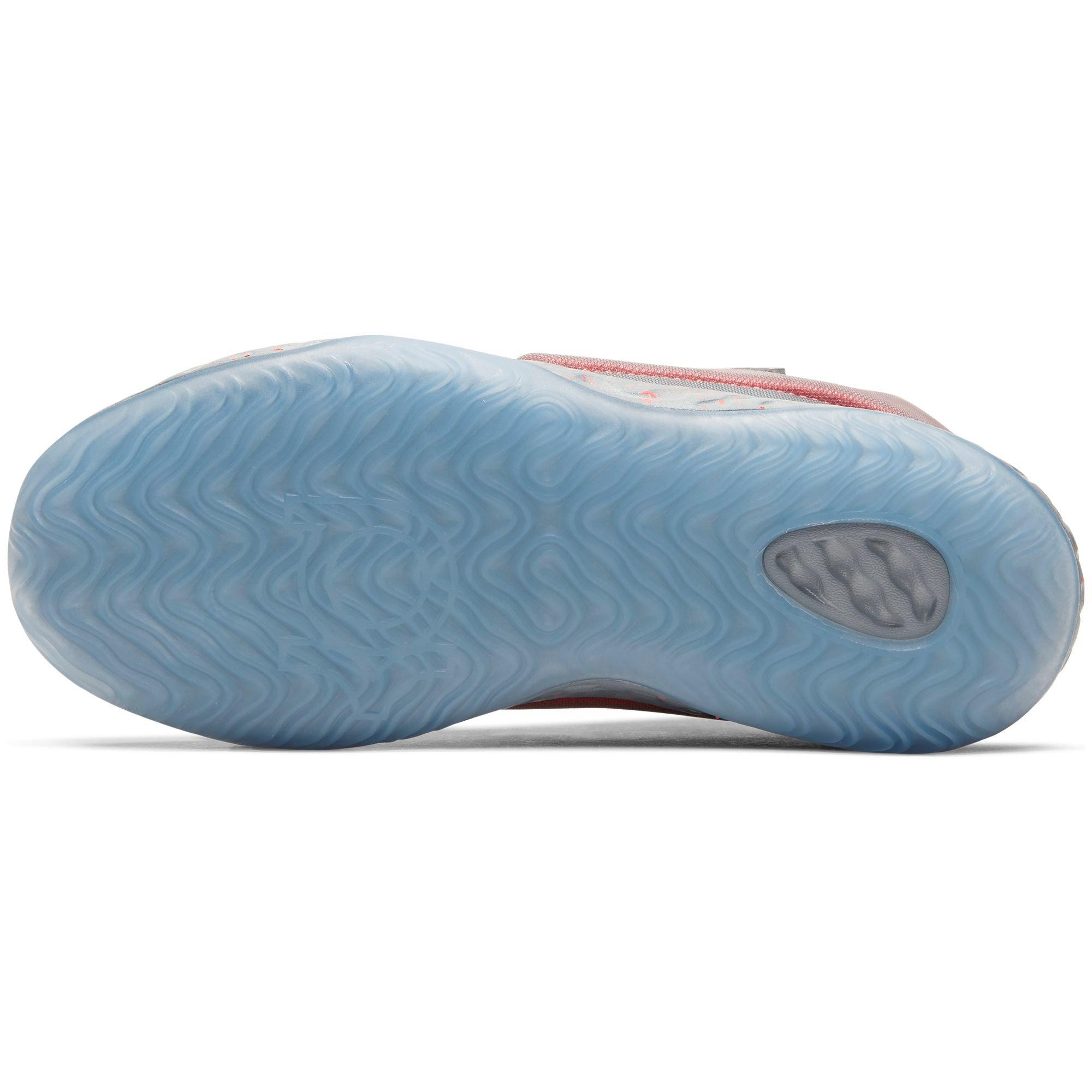 Nike KD Trey 5 VII "Cool Grey/Bright Crimson" Preschool Boys' Basketball Shoe - GREY/RED Thumbnail View 7