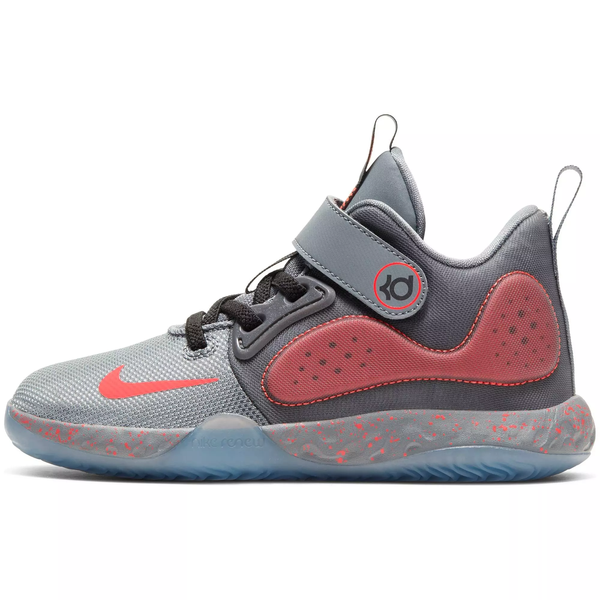 Nike KD Trey 5 VII "Cool Grey/Bright Crimson" Preschool Boys' Basketball Shoe - GREY/RED