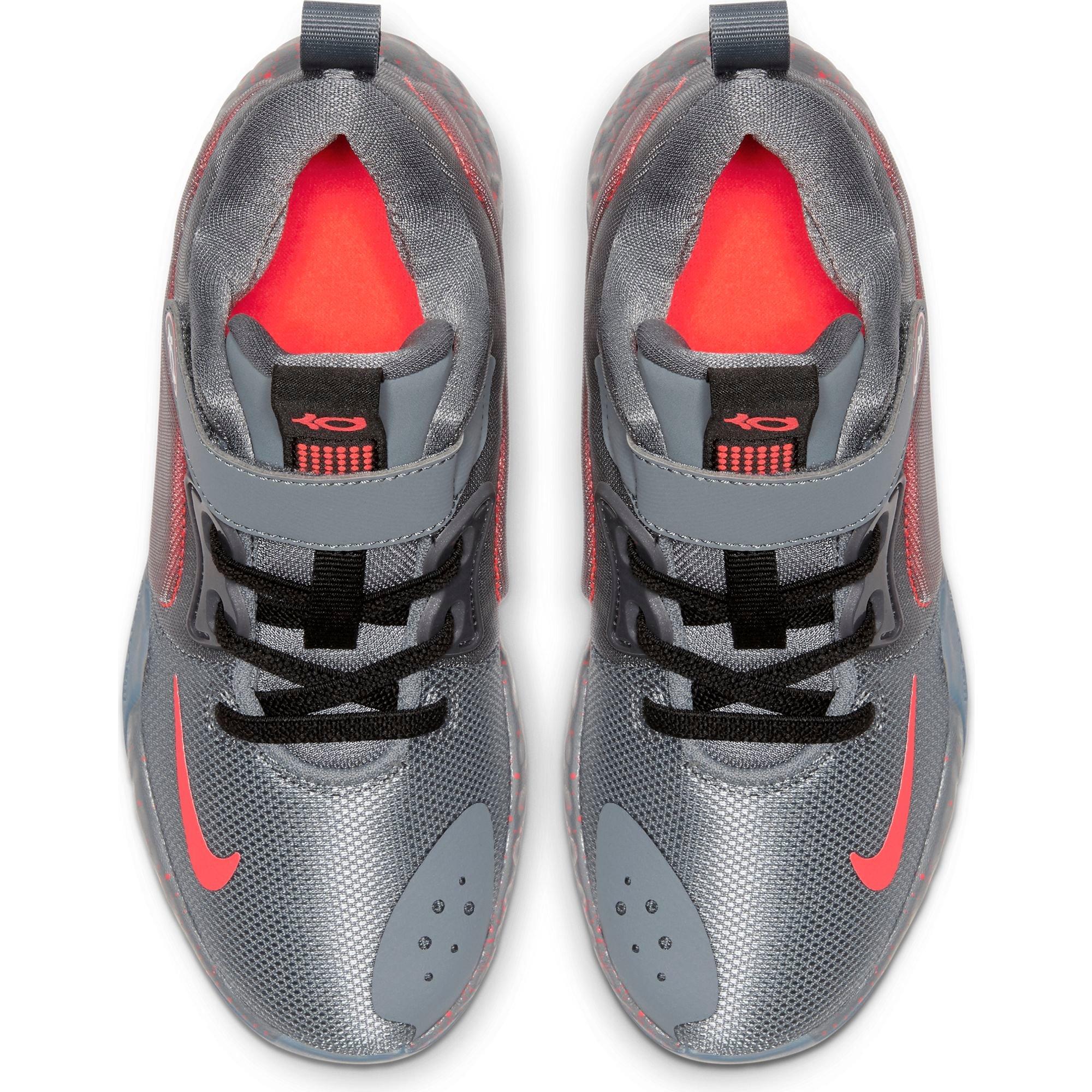 Nike KD Trey 5 VII "Cool Grey/Bright Crimson" Preschool Boys' Basketball Shoe - GREY/RED Thumbnail View 6