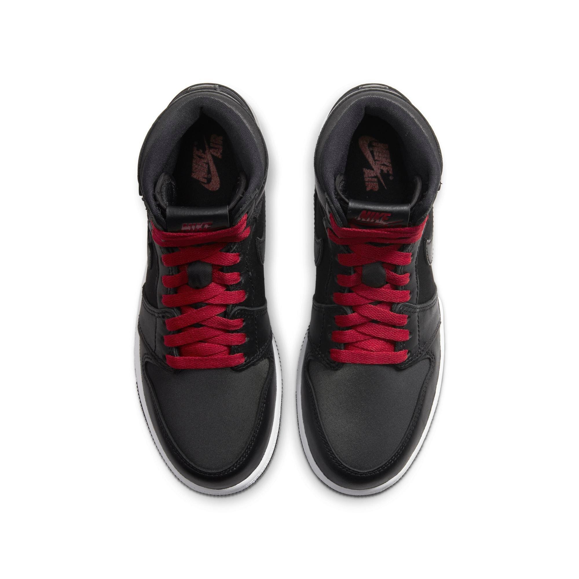 Jordan 1 Retro High Og Black Satin Gym Red Grade School Kids Shoe Hibbett City Gear