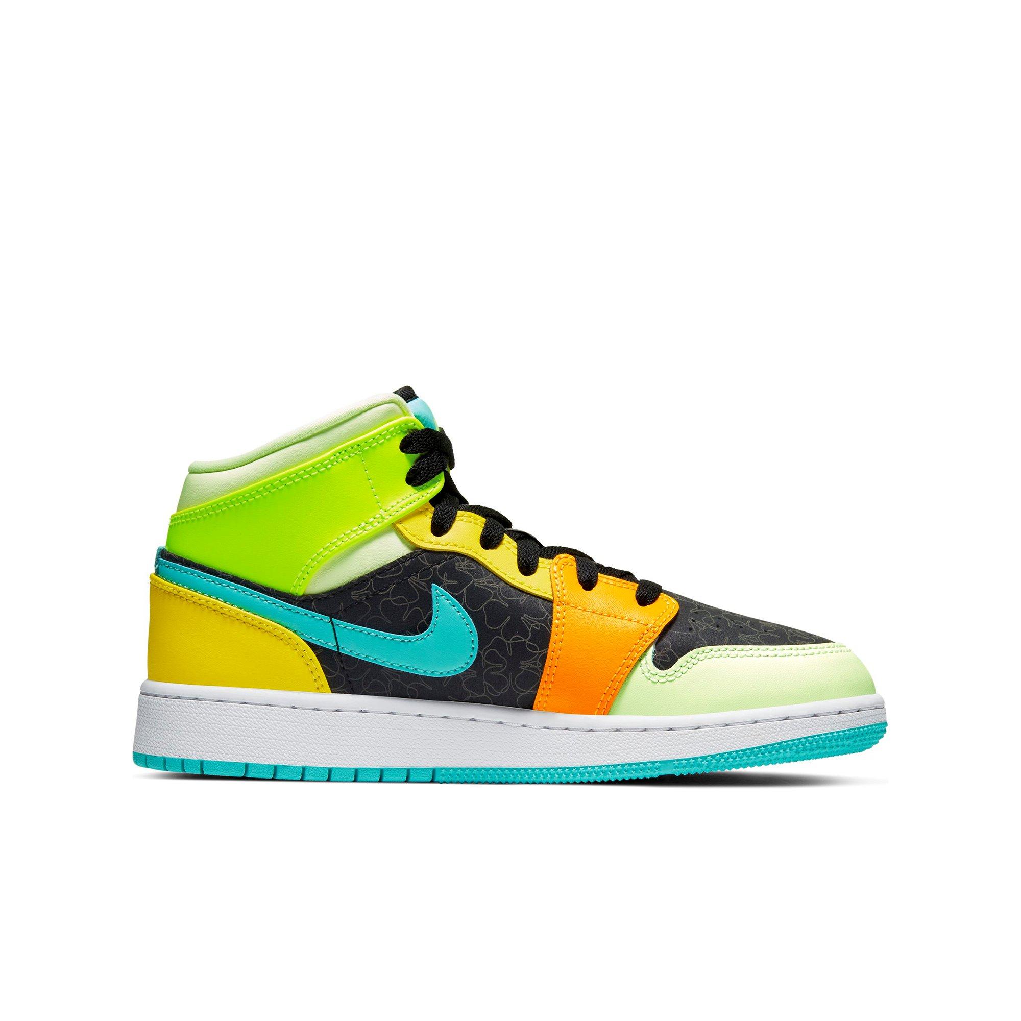 black and yellow jordans grade school