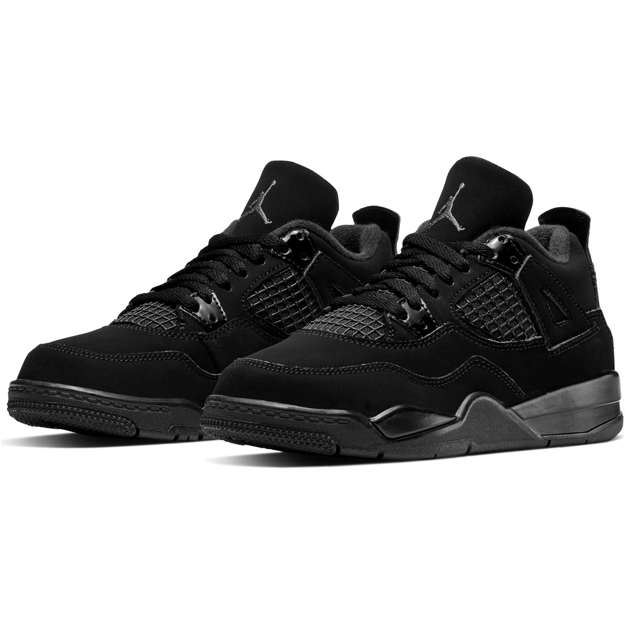 all black jordan 4 kids