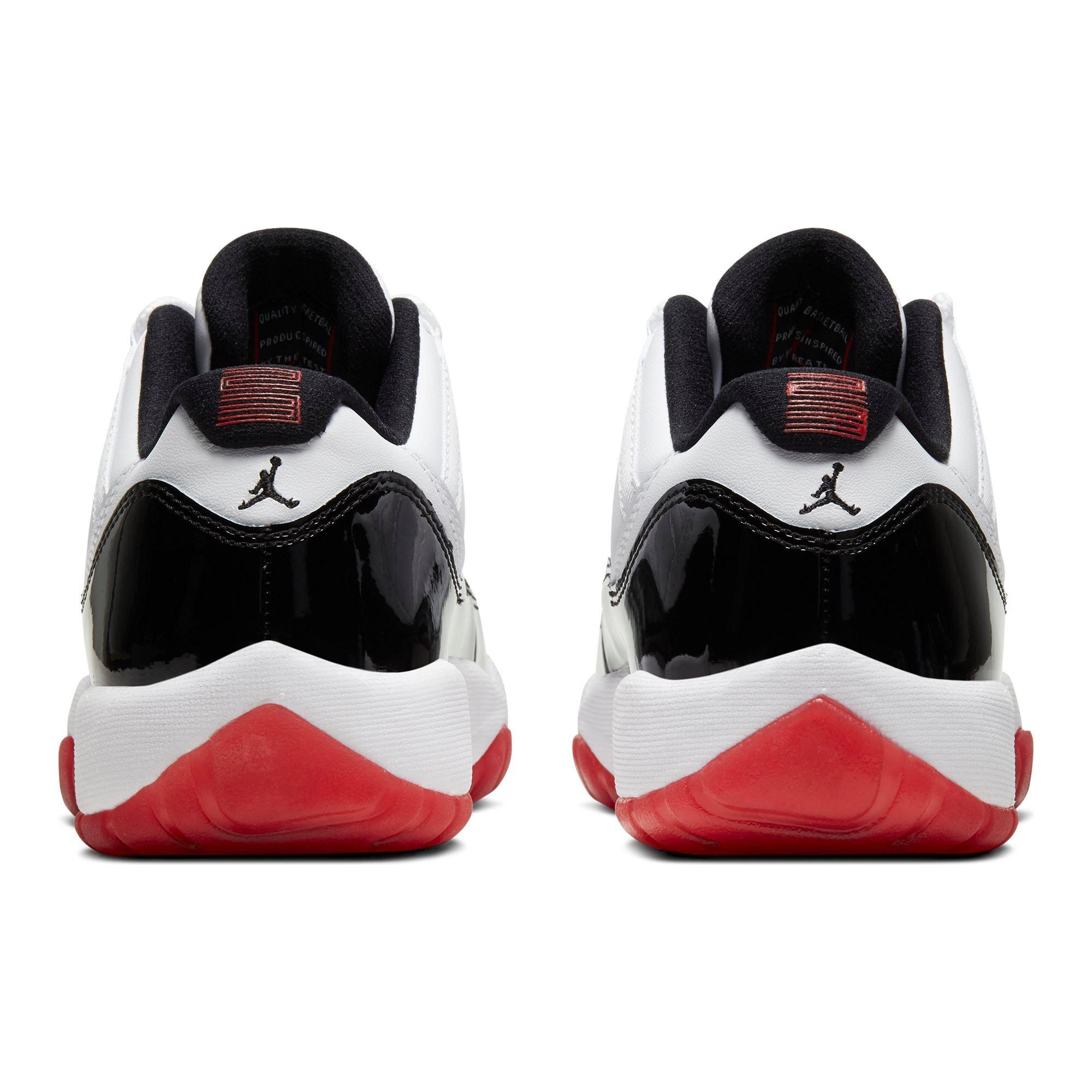 jordan 11 red and black grade school