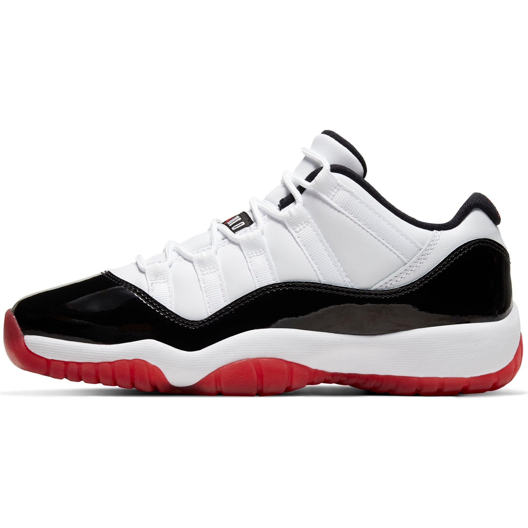 jordan 11 red and black grade school