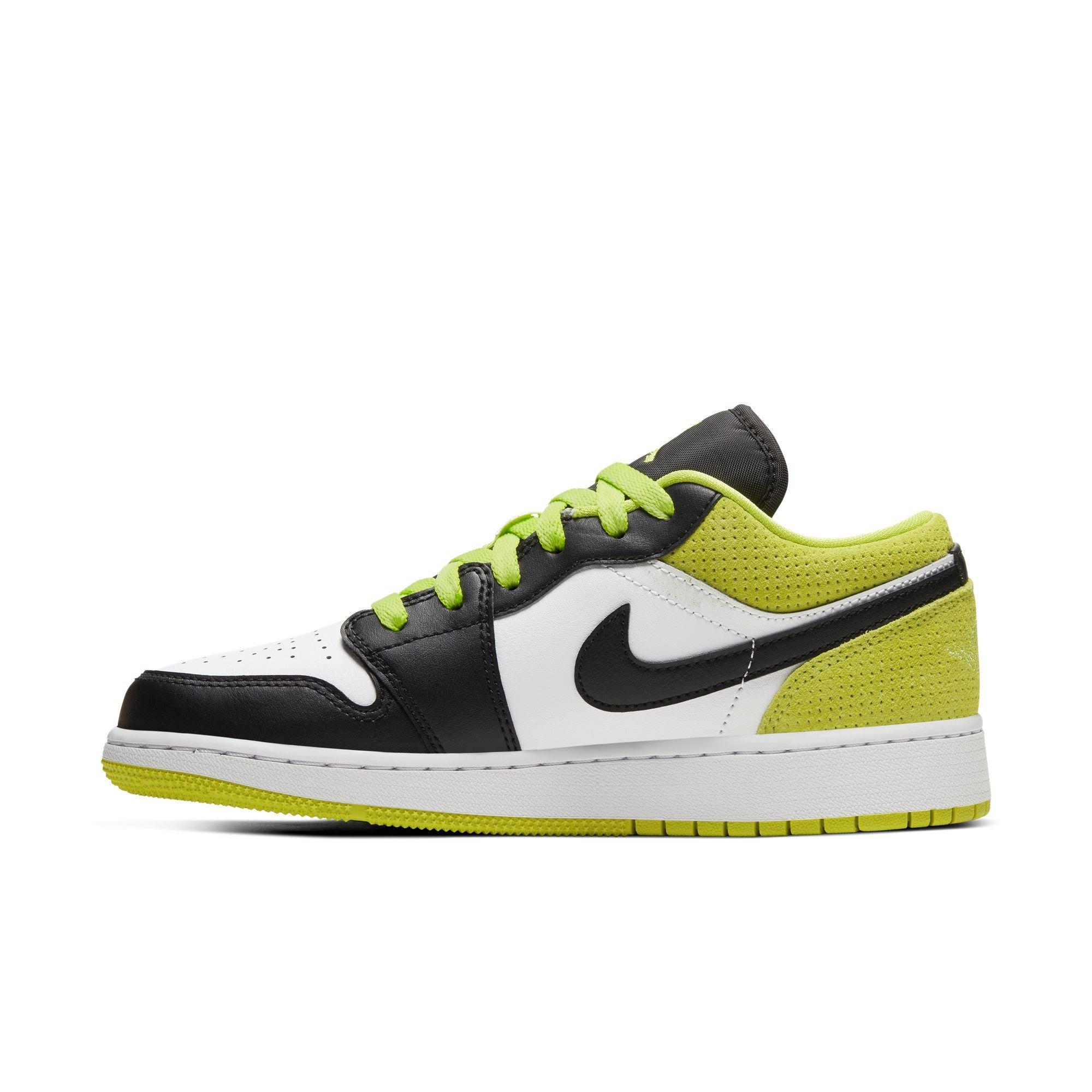 Jordan 1 Low Se Cyber Yellow Black White Grade School Kids Shoe Hibbett City Gear