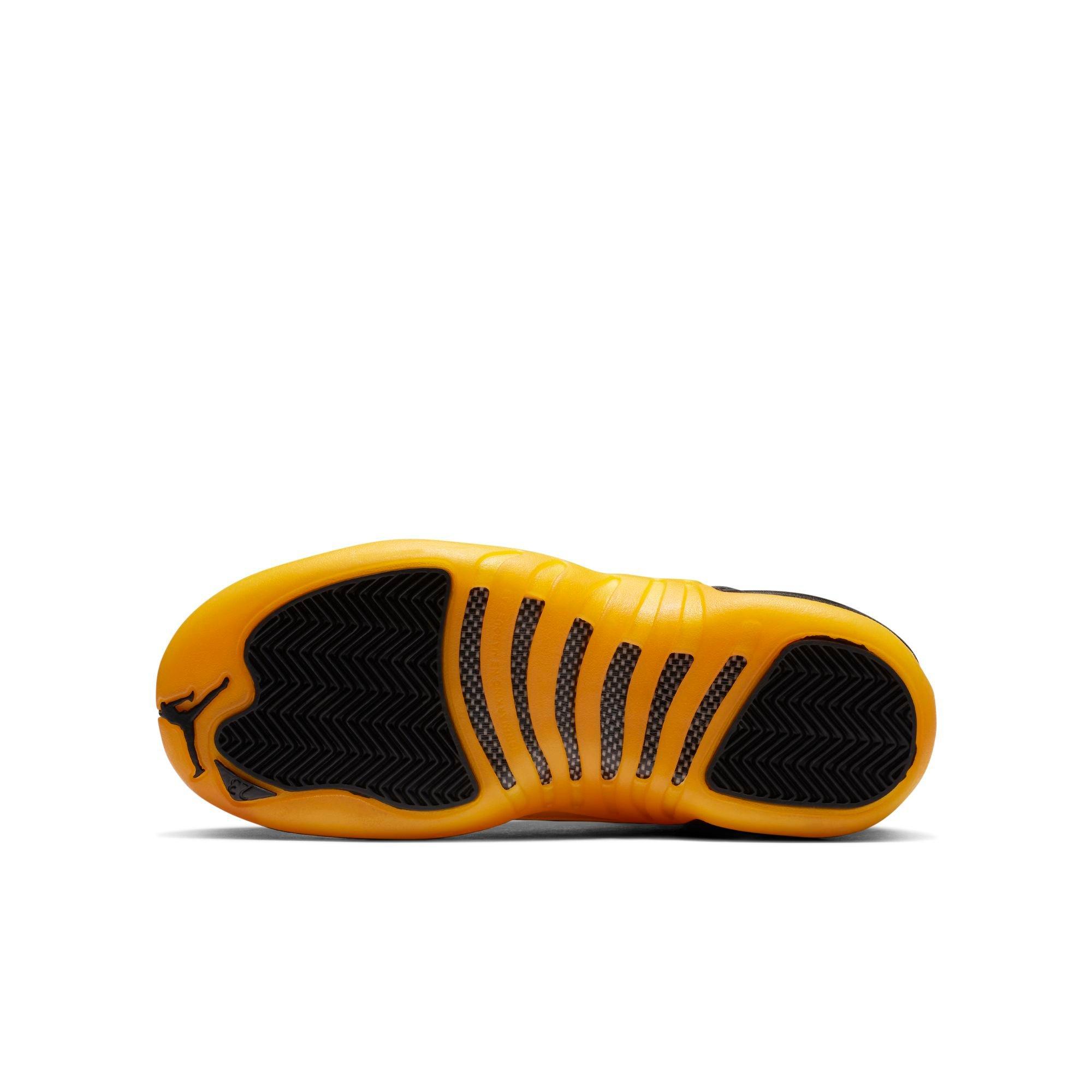 jordan 12 yellow and black grade school