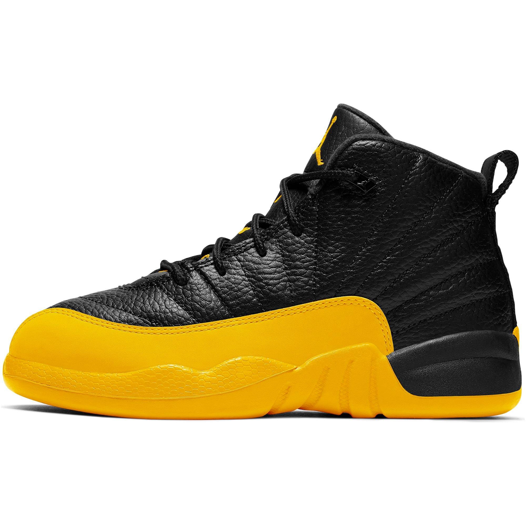 jordan 12 black and yellow preschool