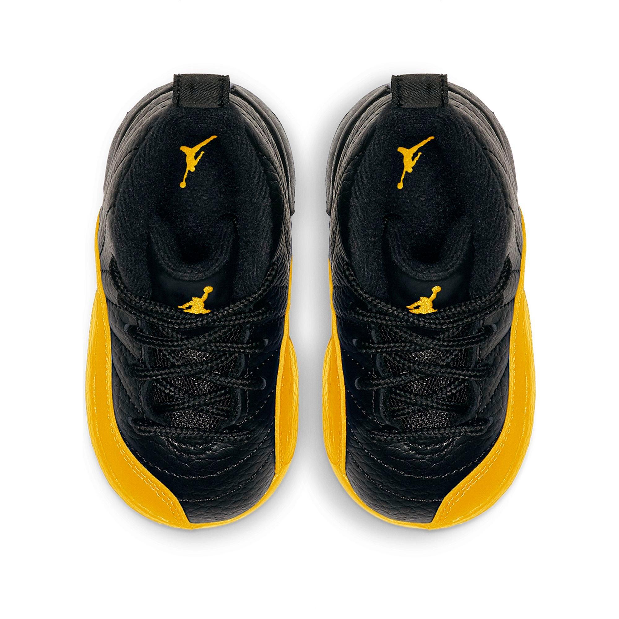 black and yellow jordan 12 infant