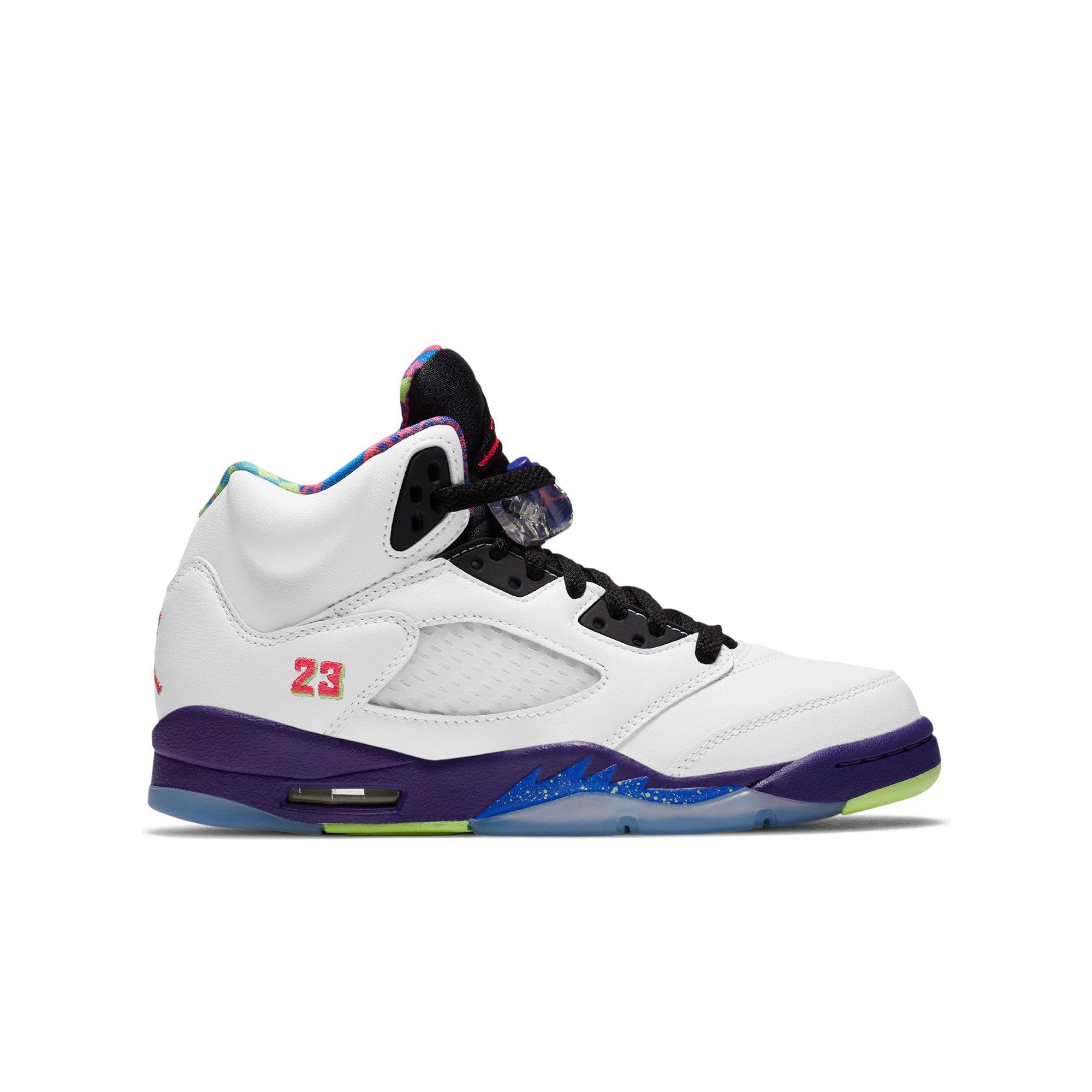 retro 5 ghost green court purple