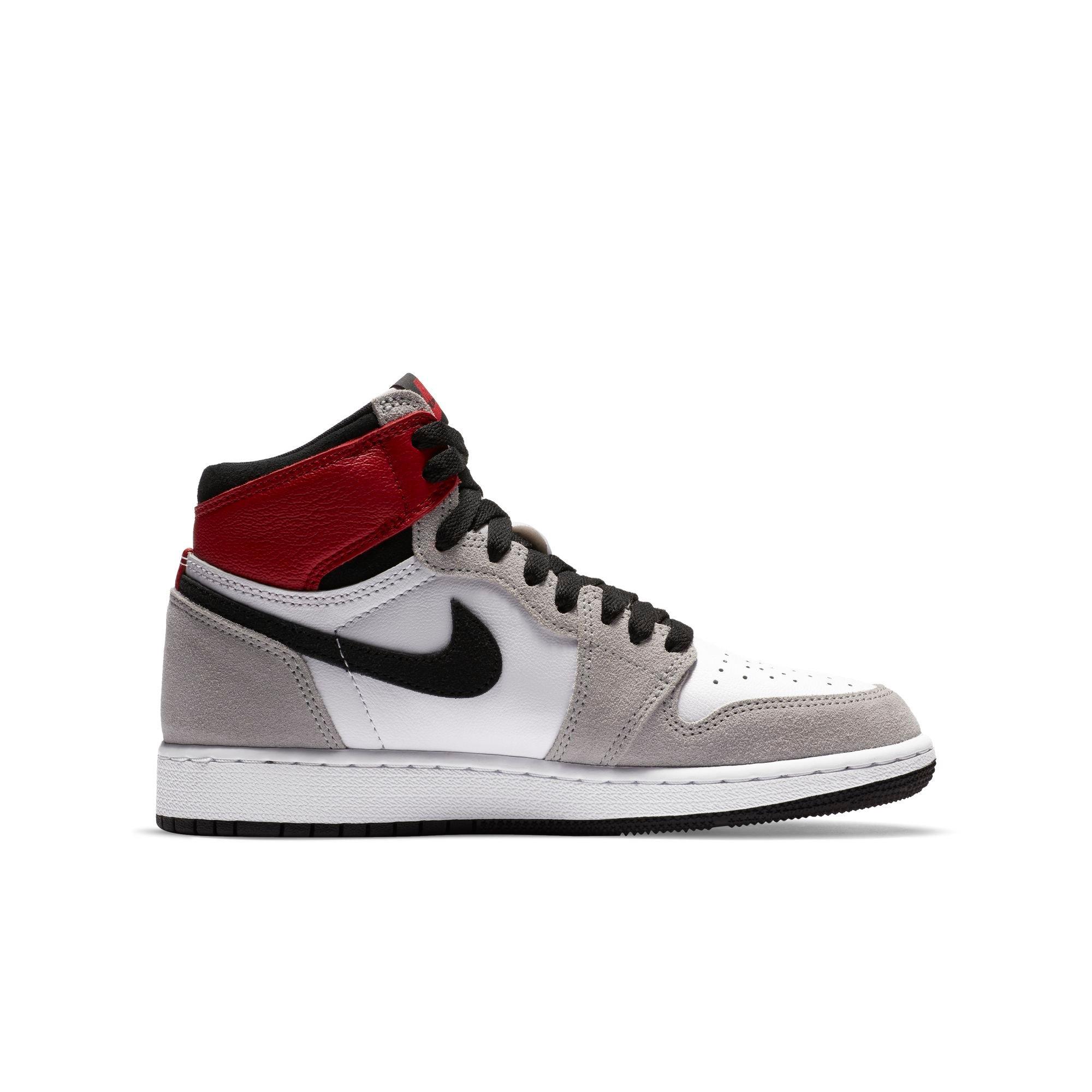 Jordan 1 Retro High Og White Black Light Smoke Grey Grade School Kids Shoe Hibbett City Gear