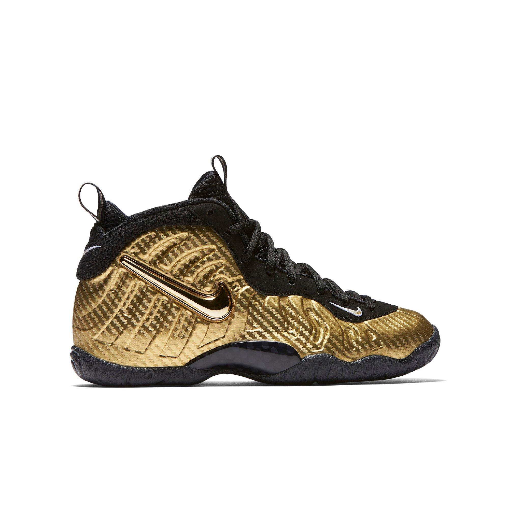 kids black and gold foamposites