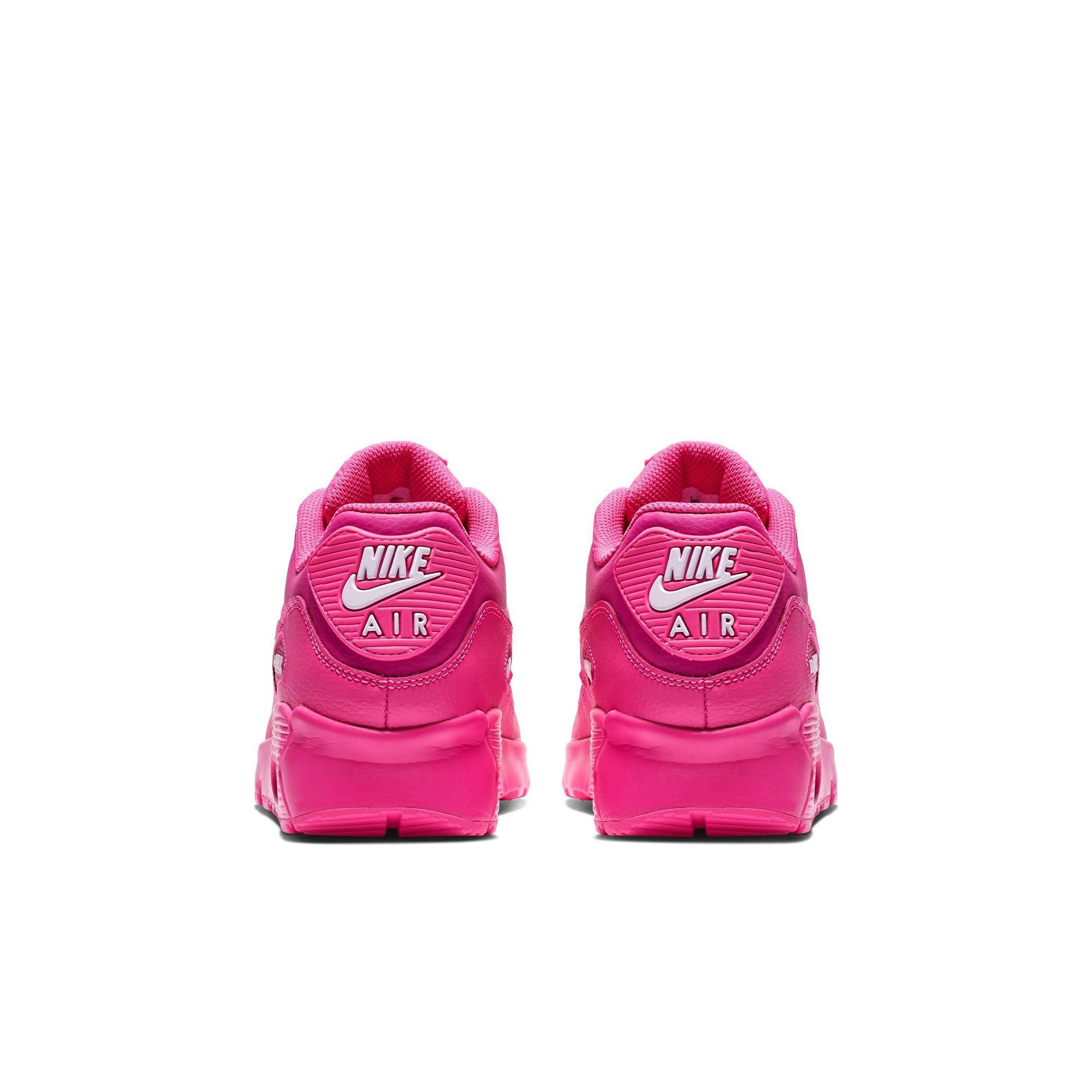 Girls' air max 90 leather shoe - laser clearance fuchsia