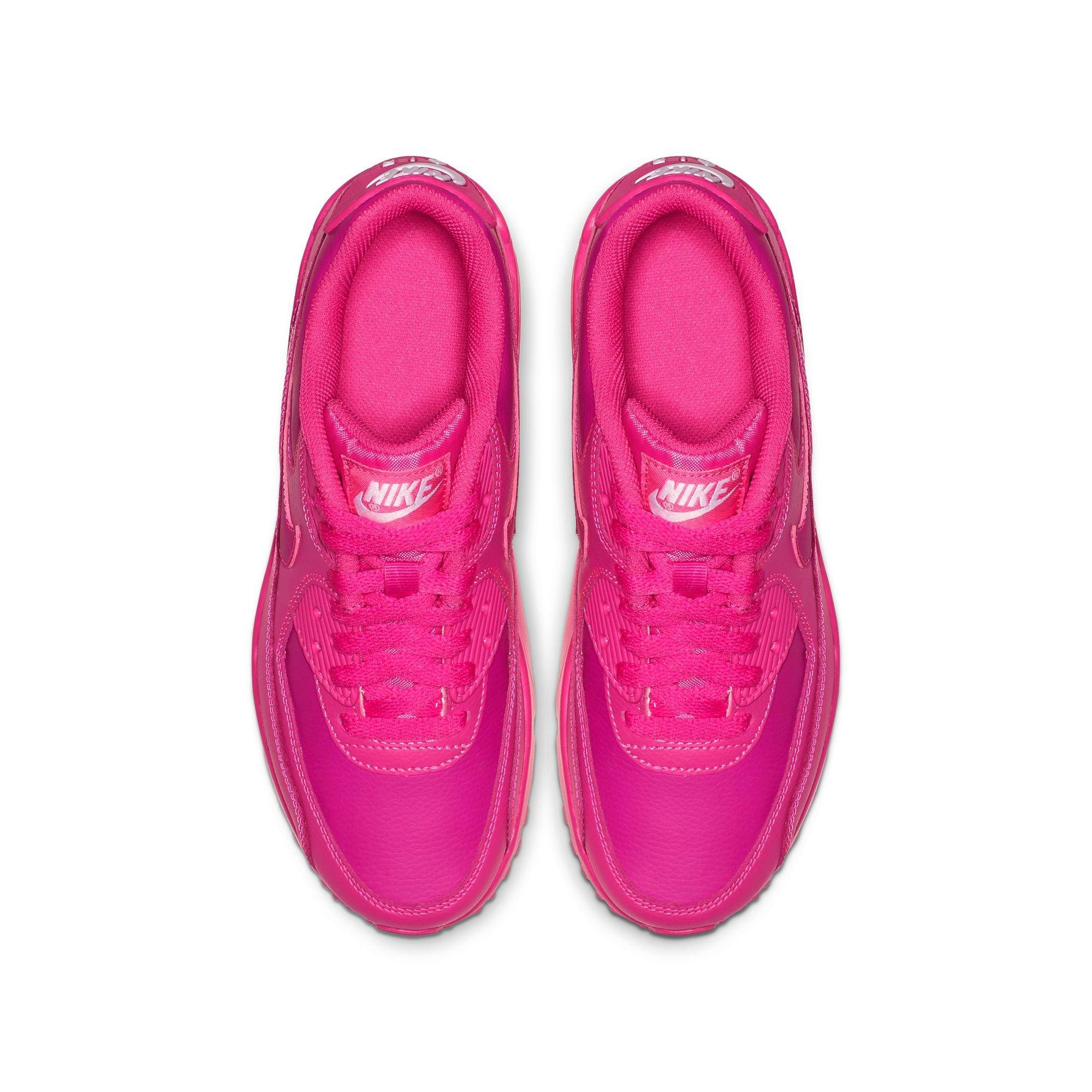 Nike girls' air max 90 shop leather shoe - laser fuchsia