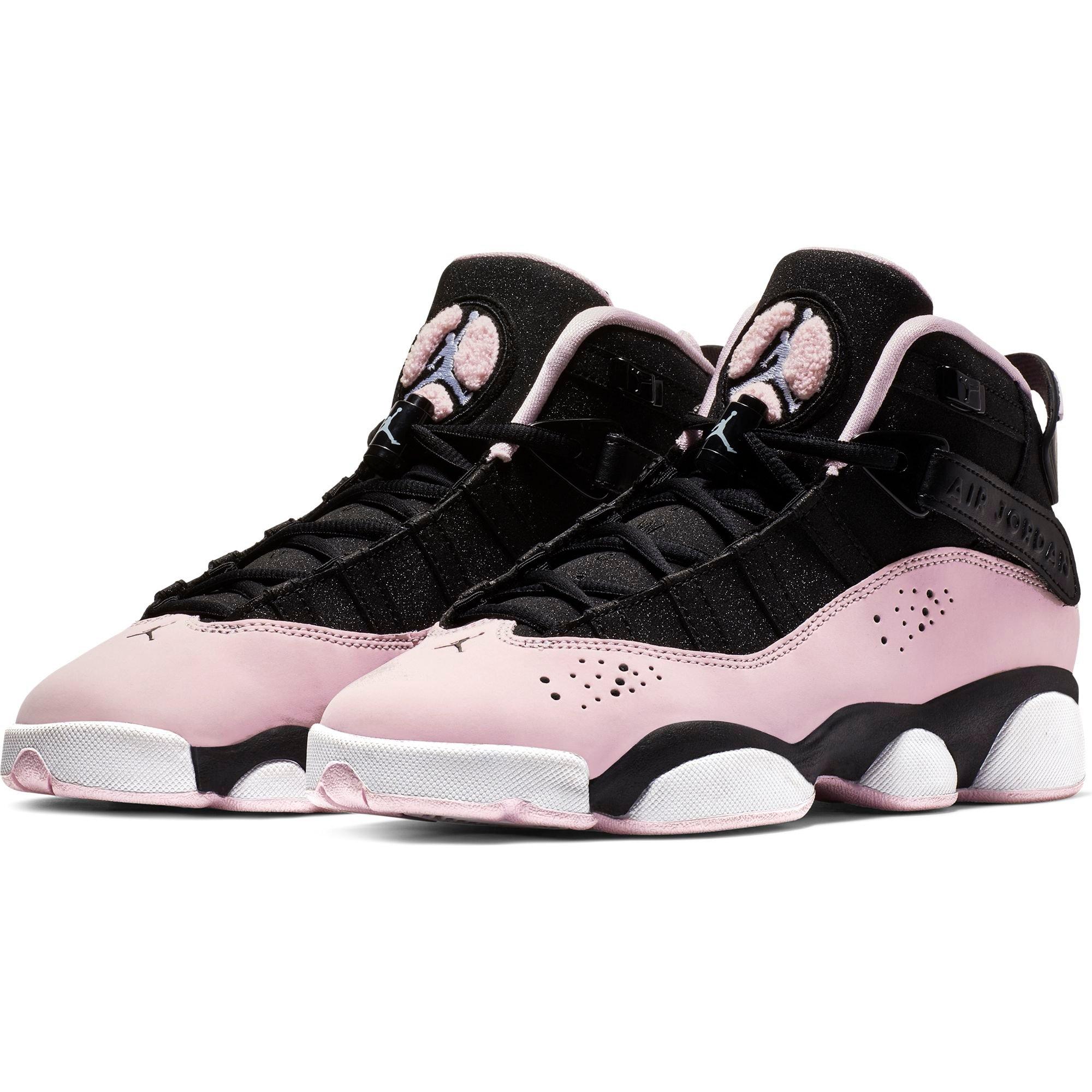 pink black and white jordans 6 rings