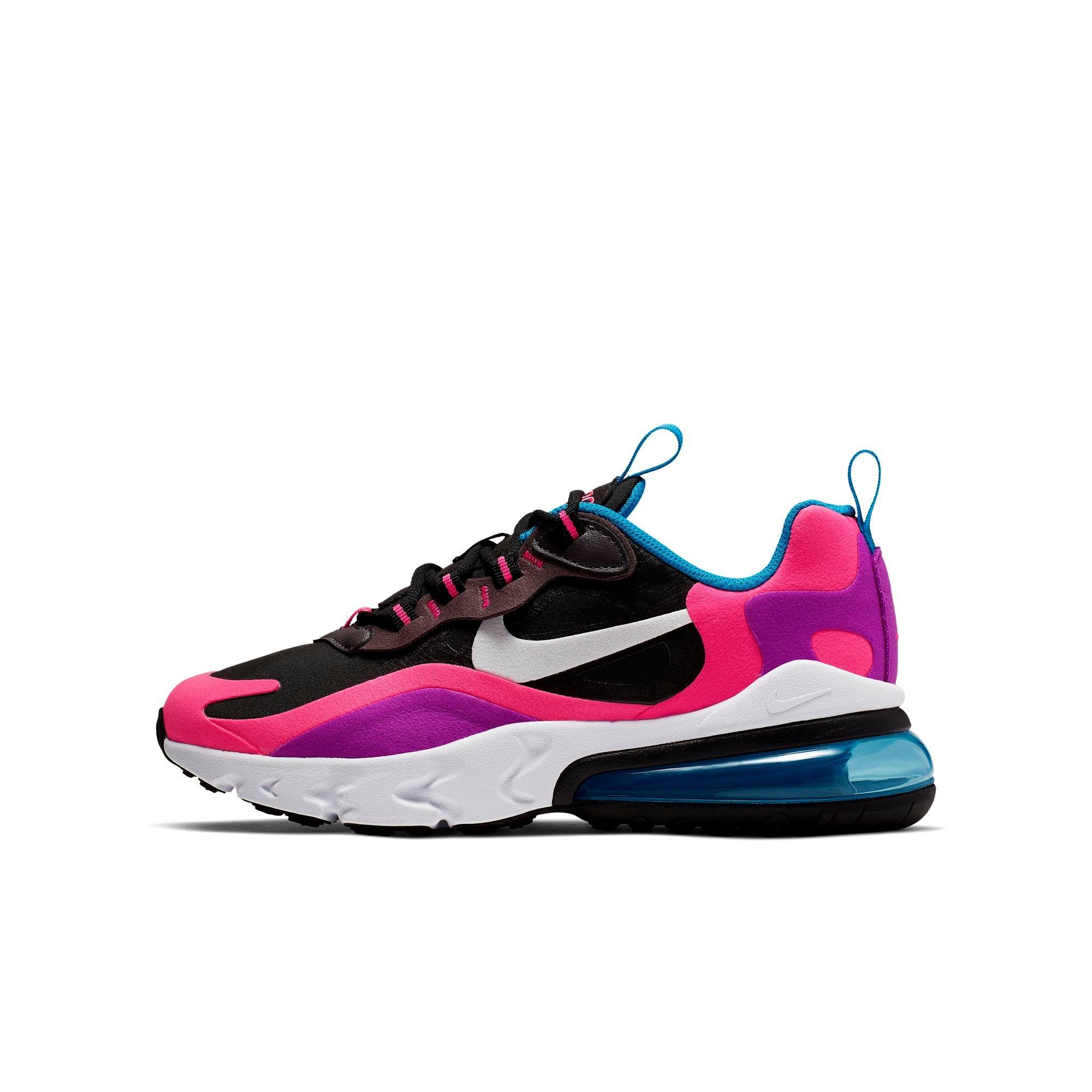 Nike Air Max 270 React Black White Hyper Pink Grade School Girls Shoe Hibbett City Gear