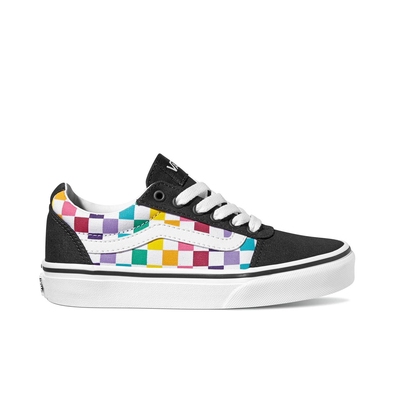 Vans ward rainbow outlet checkered skate shoes