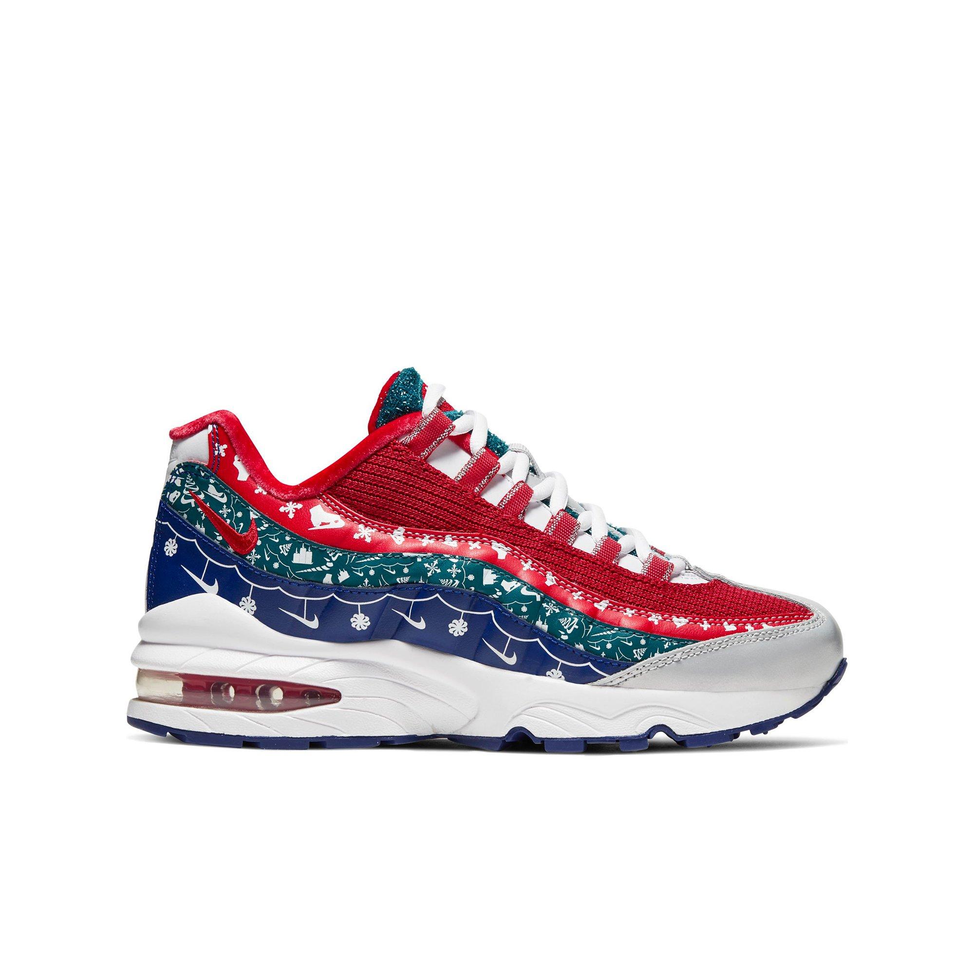 Nike Air Max 95 &ldquo;Christmas Sweater&rdquo; Grade School Kids' Shoe - WHITE/RED Thumbnail View 1