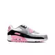 Nike Air Max 90 LTR "White/Particle Grey/Rose" Grade School Girls' Shoe - WHITE/PINK/BLACK Thumbnail View 2
